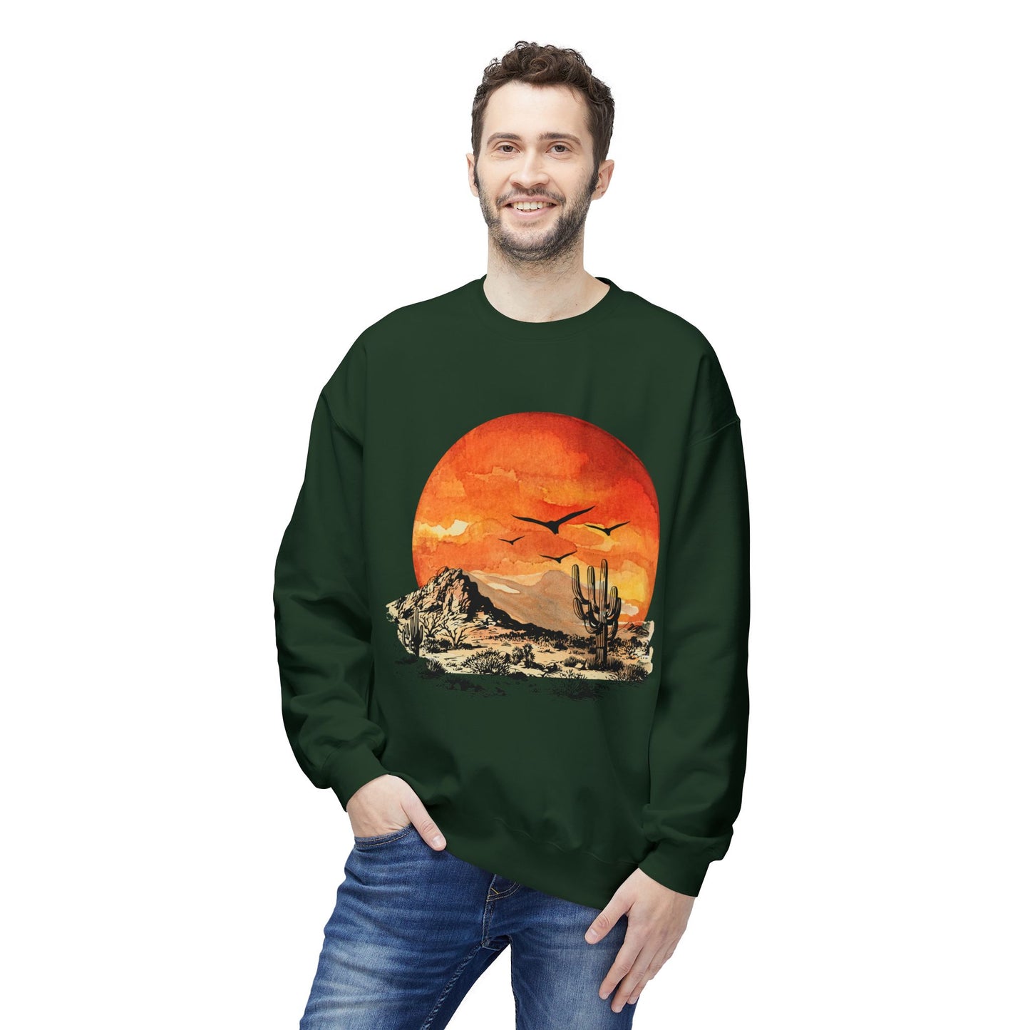 Desert Sun - Adult Unisex Sweatshirt - Bright Watercolor Print