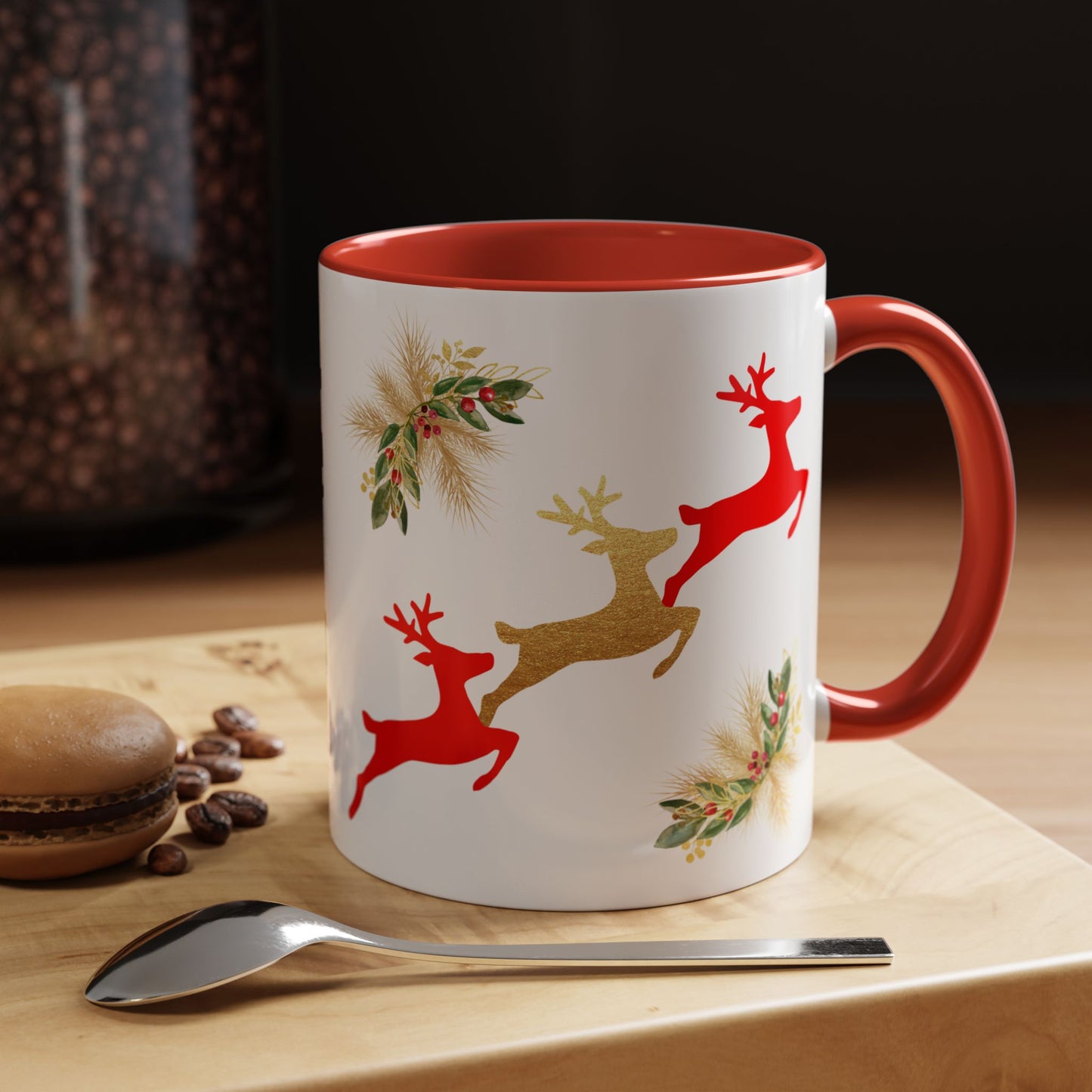 Reindeer Fun - Accent Coffee Mug (11, 15oz)