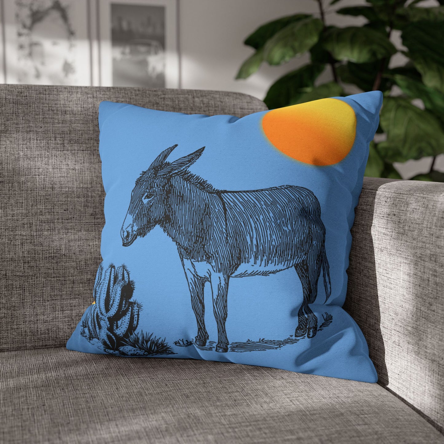 Donkey Desert - Accent Square Pillowcases - Various Sizes