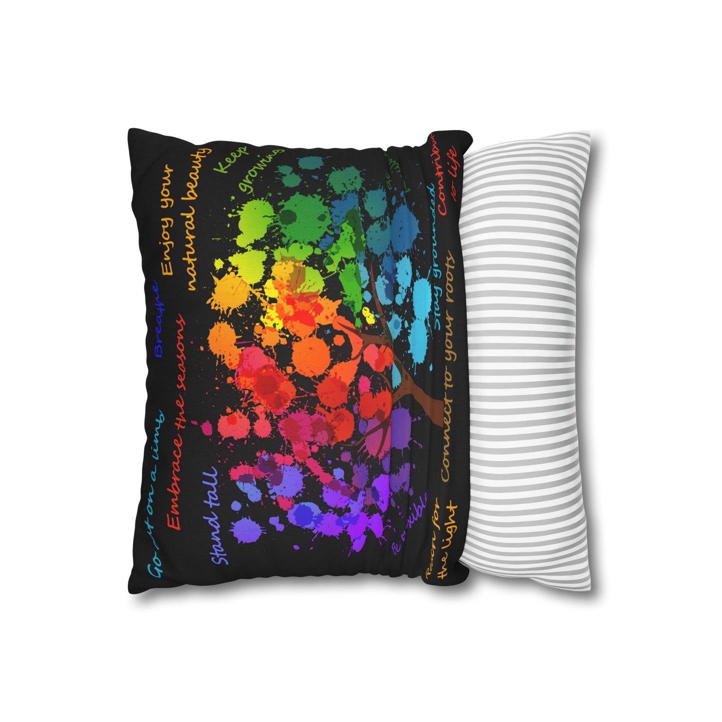 Tree Of Life Black - Accent Square Pillowcase - Various Sizes