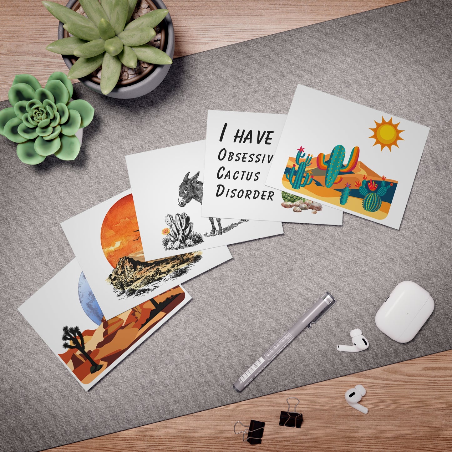 Desert Designs - Multi-Design Greeting Cards (5-Pack)