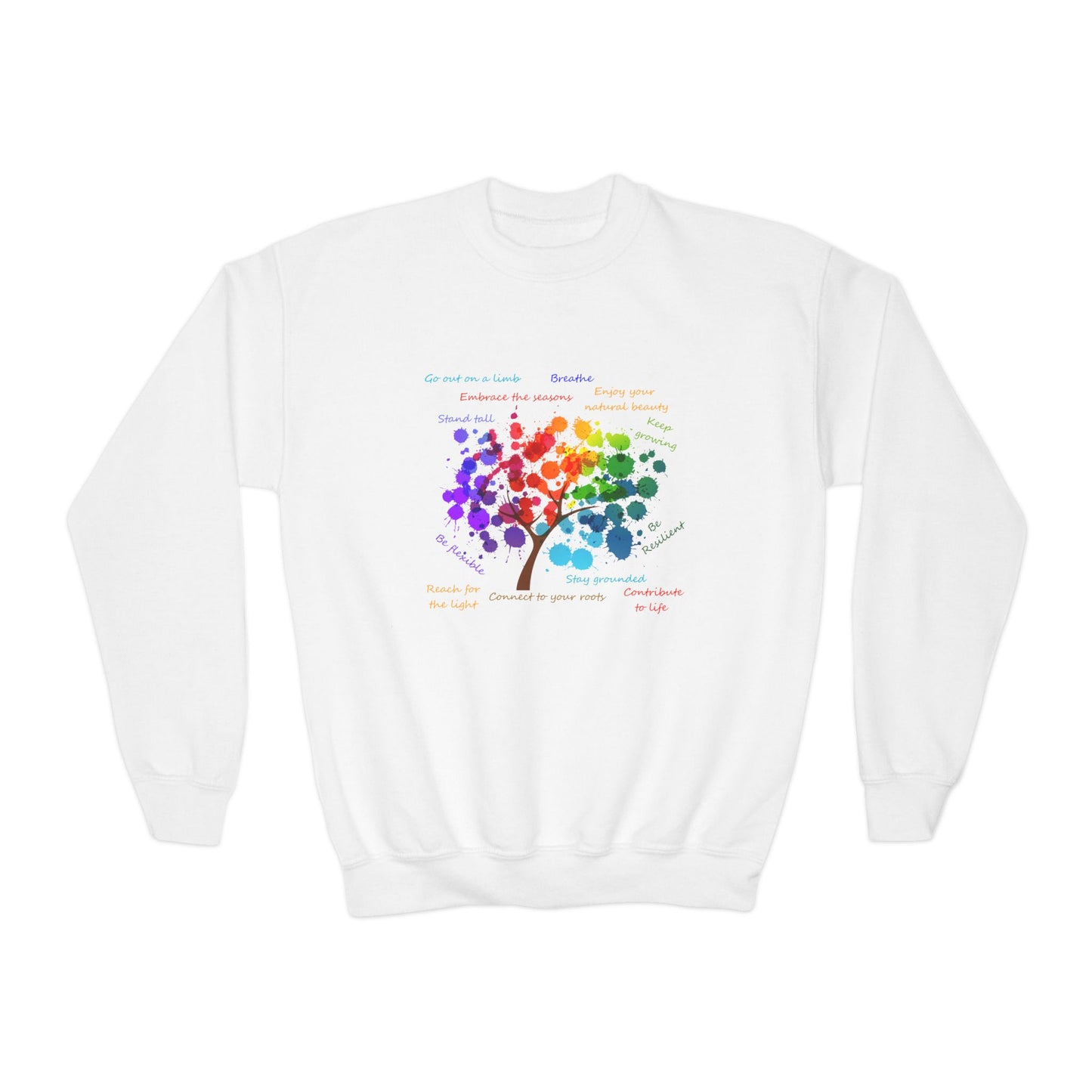 Tree of Life - Youth Crewneck Sweatshirt - Bright Uplifting Print