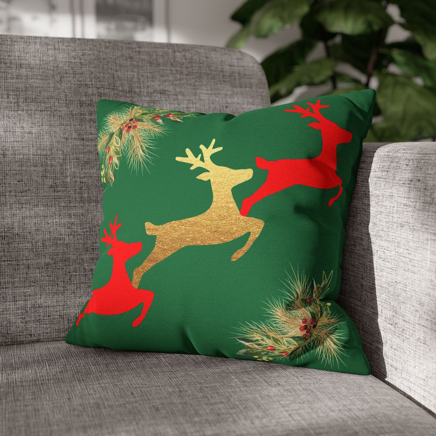 Reindeer Fun - Square Pillowcase - Various Sizes