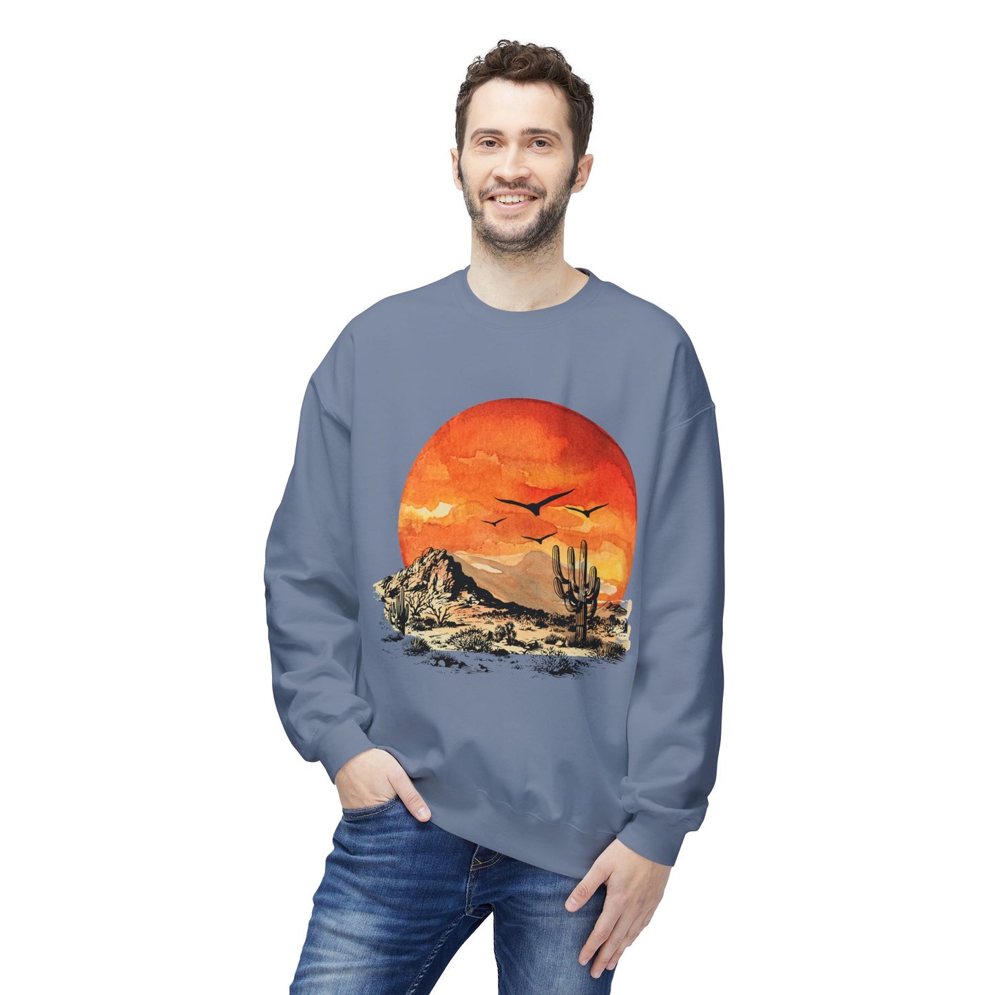 Desert Sun - Adult Unisex Sweatshirt - Bright Watercolor Print