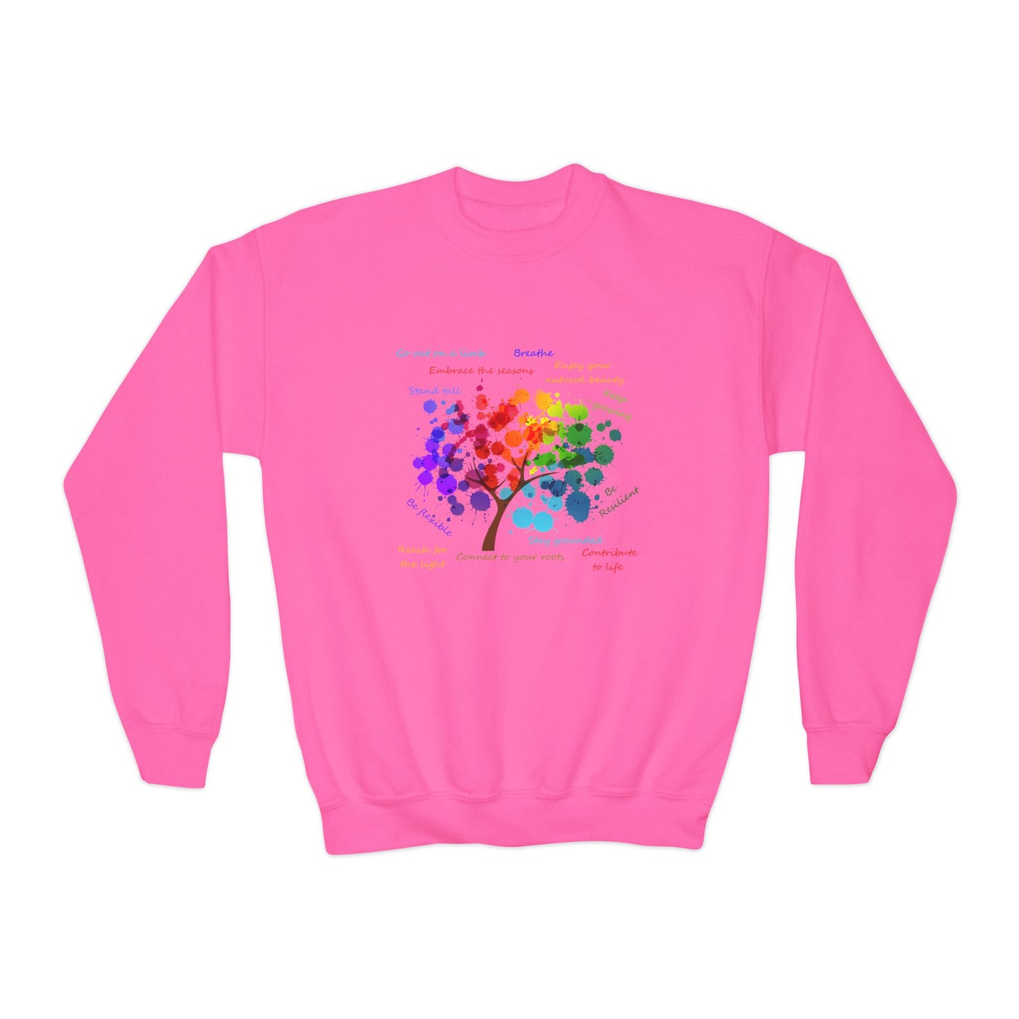 Tree of Life - Youth Crewneck Sweatshirt - Bright Uplifting Print