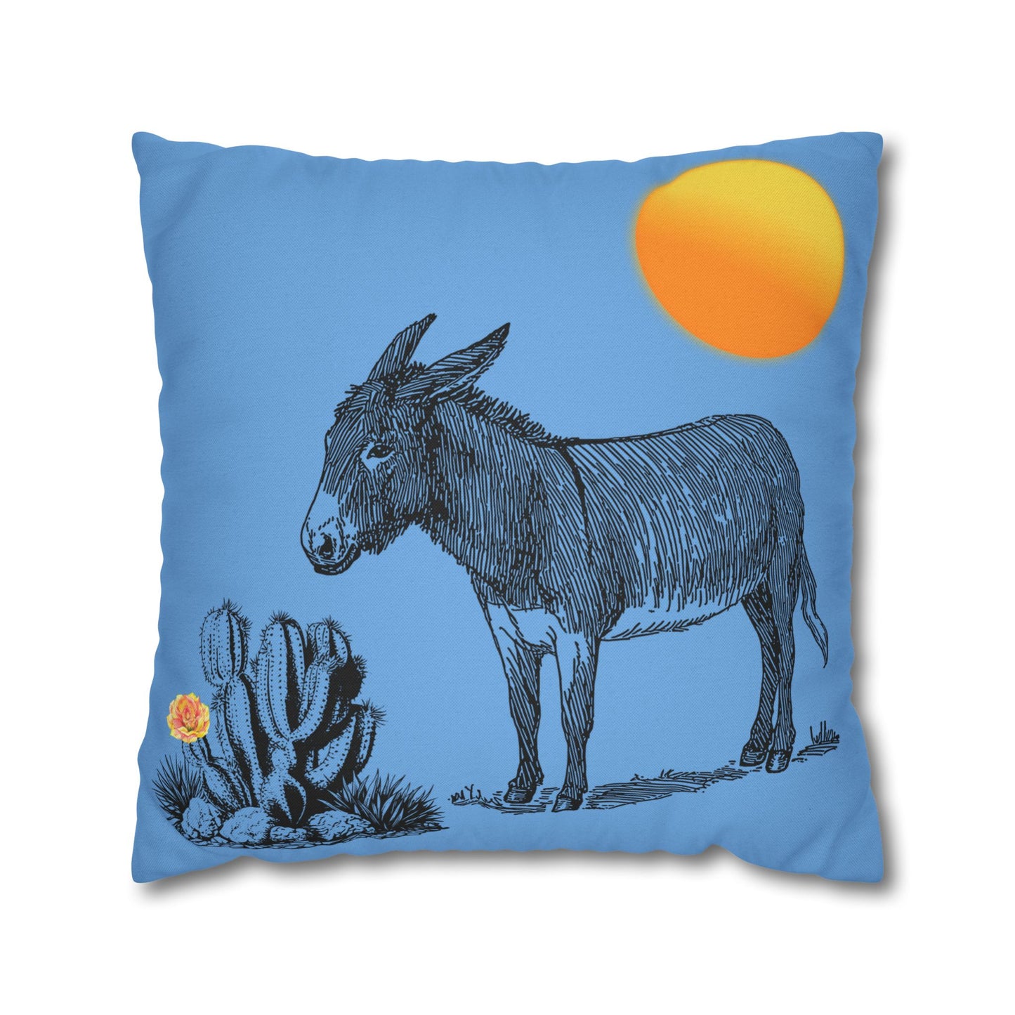 Donkey Desert - Accent Square Pillowcases - Various Sizes