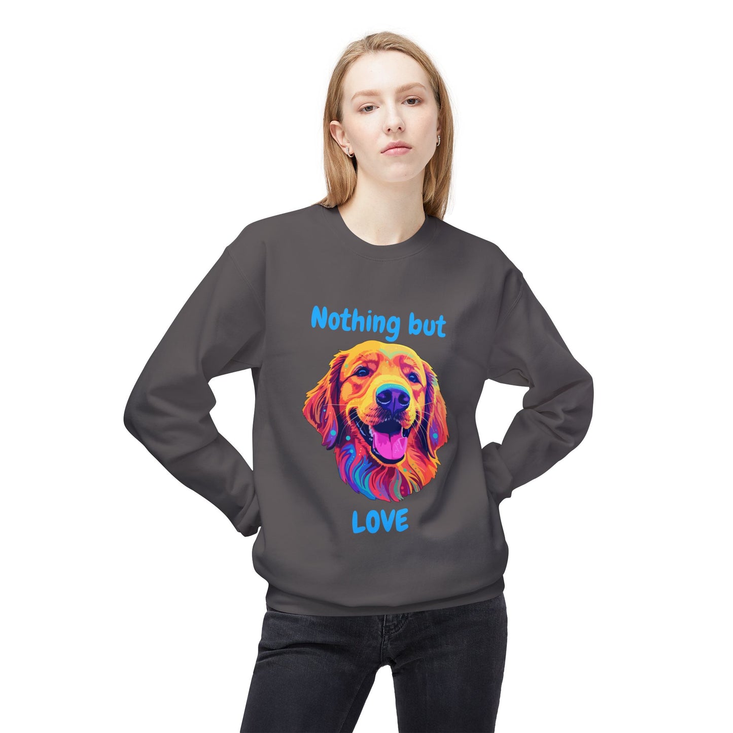 Nothing But Love - Adult Unisex Sweatshirt - Golden Retriever Design