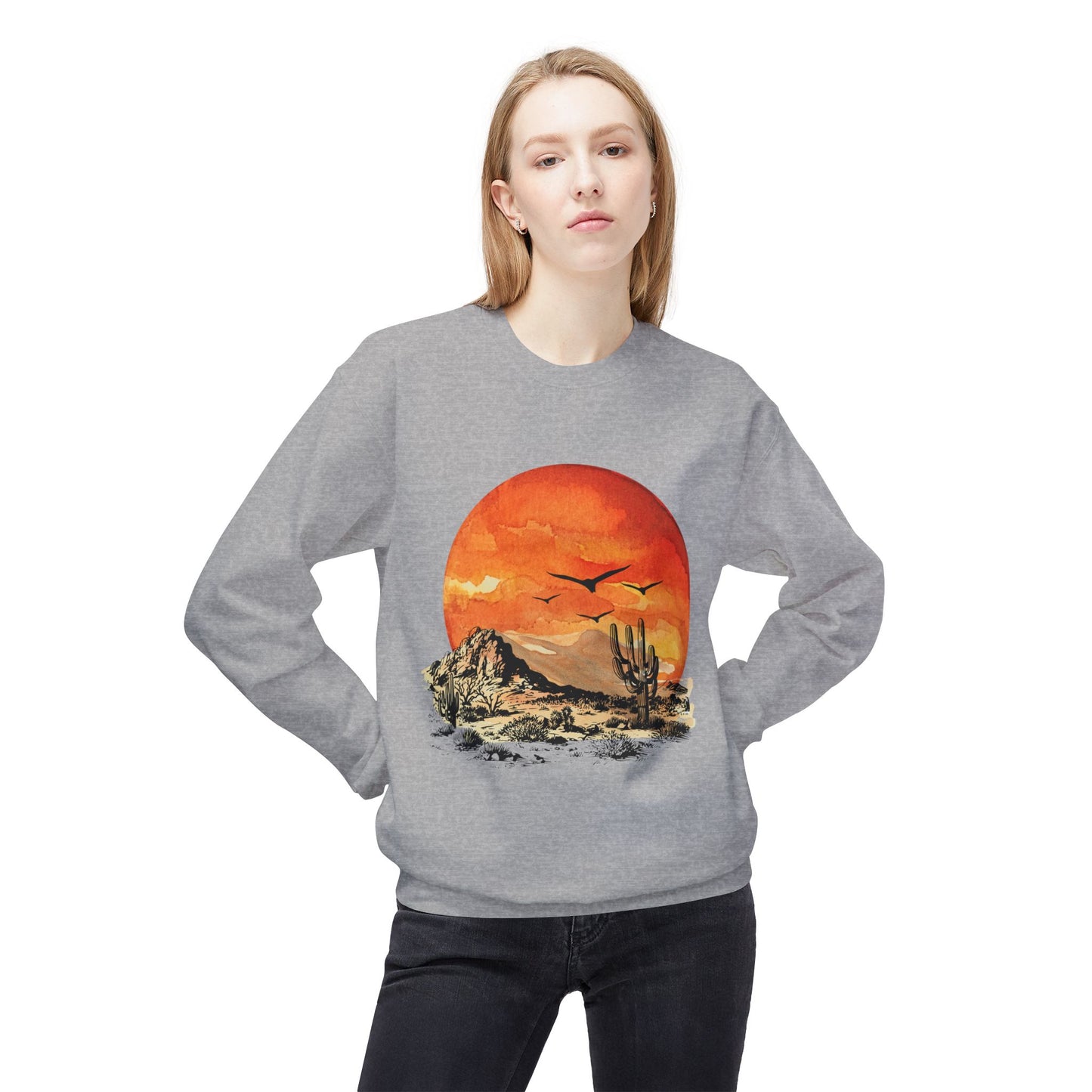 Desert Sun - Adult Unisex Sweatshirt - Bright Watercolor Print