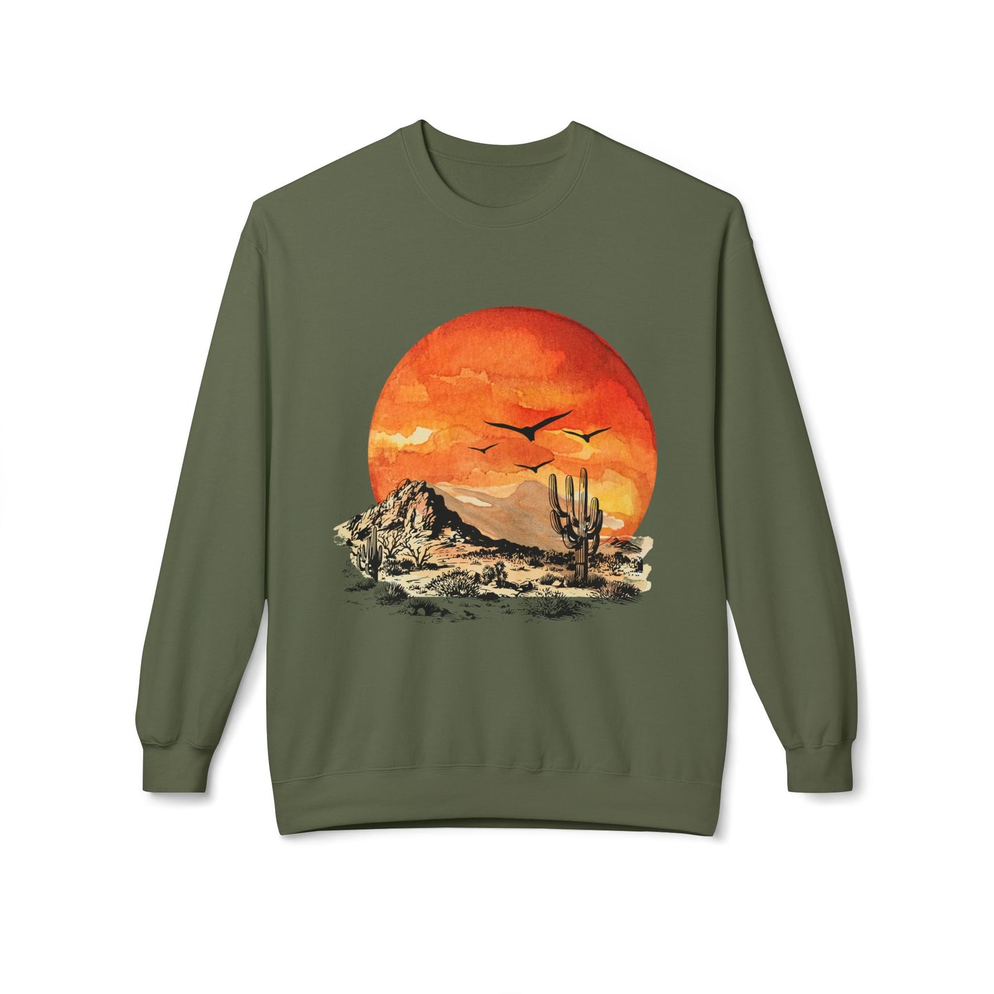 Desert Sun - Adult Unisex Sweatshirt - Bright Watercolor Print