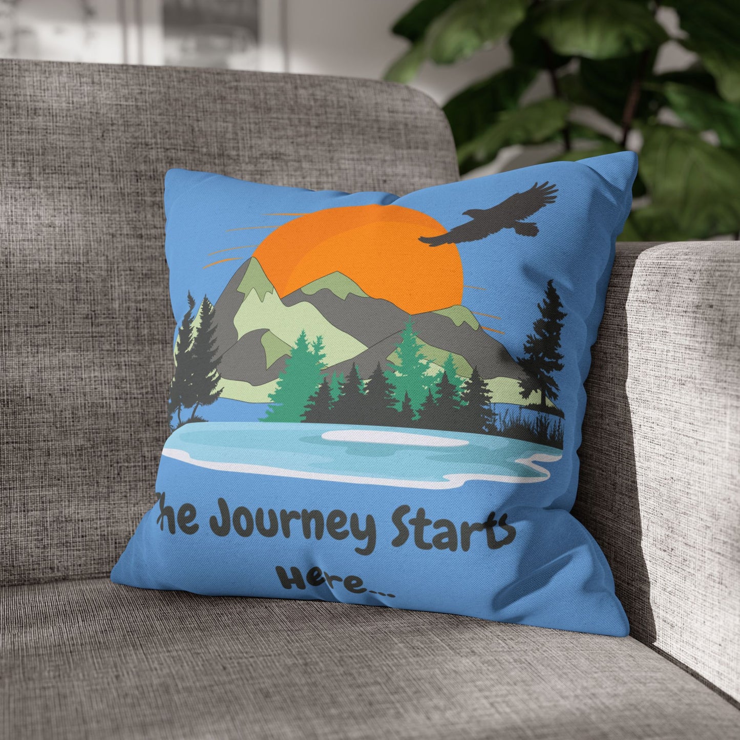 Journey Starts Here - Square Pillowcase - various sizes