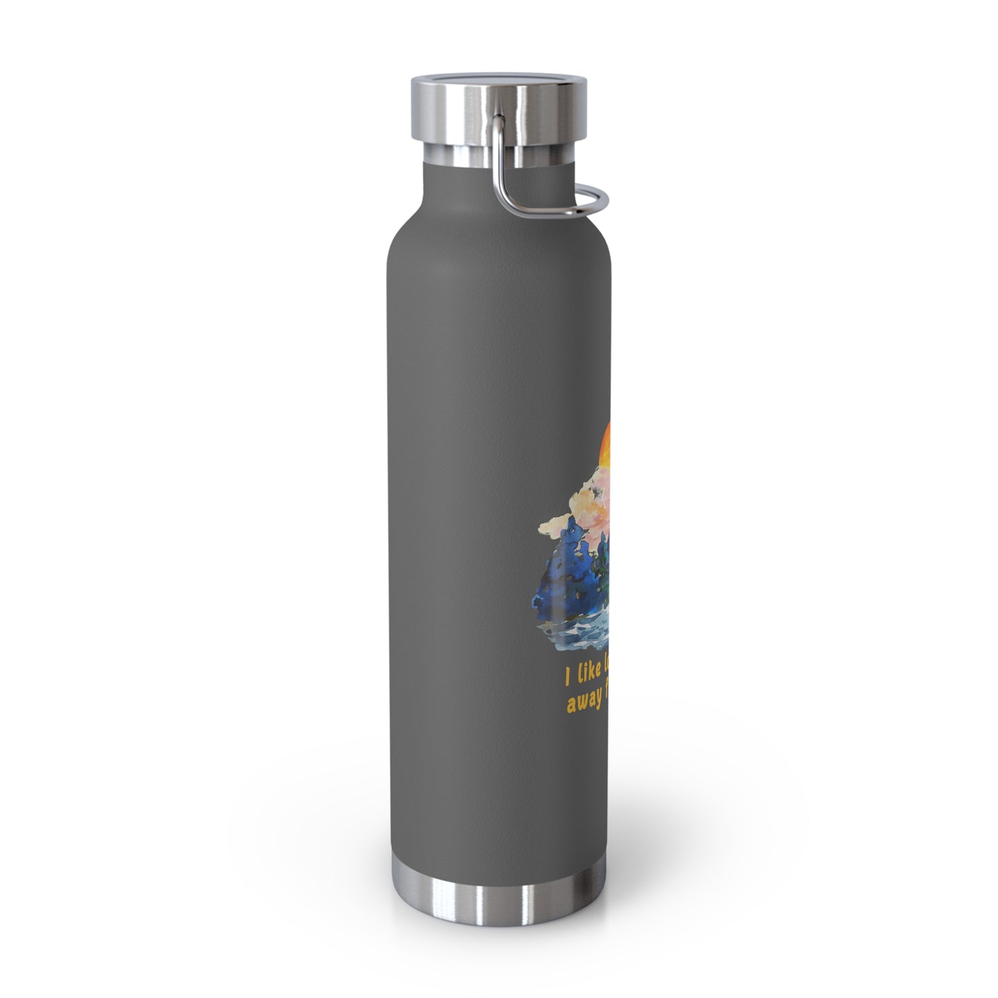 Long Walks Away From People - Copper Vacuum Insulated Bottle, 22oz