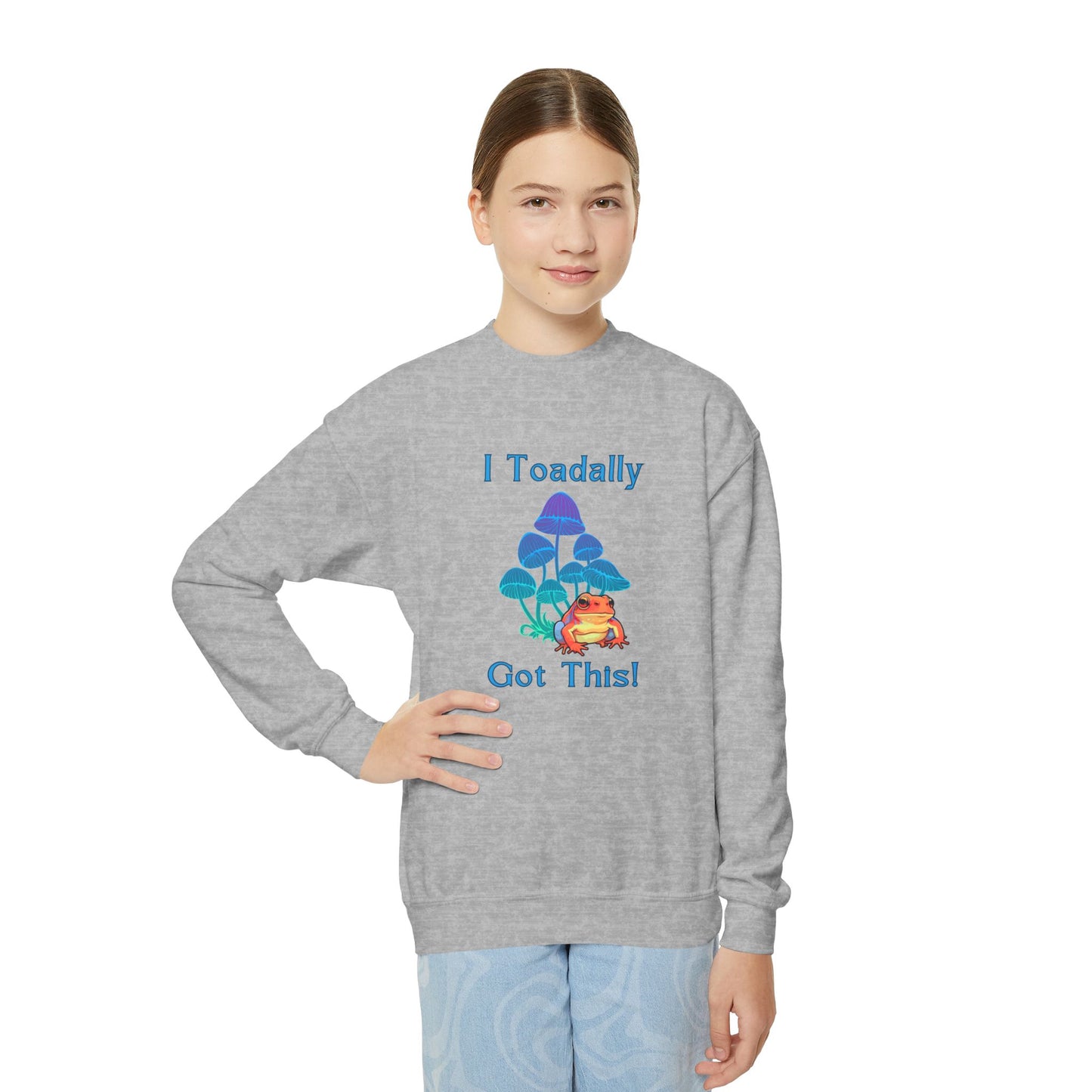 Toadally Got This - Youth Crewneck Sweatshirt - Bright Uplifting Print