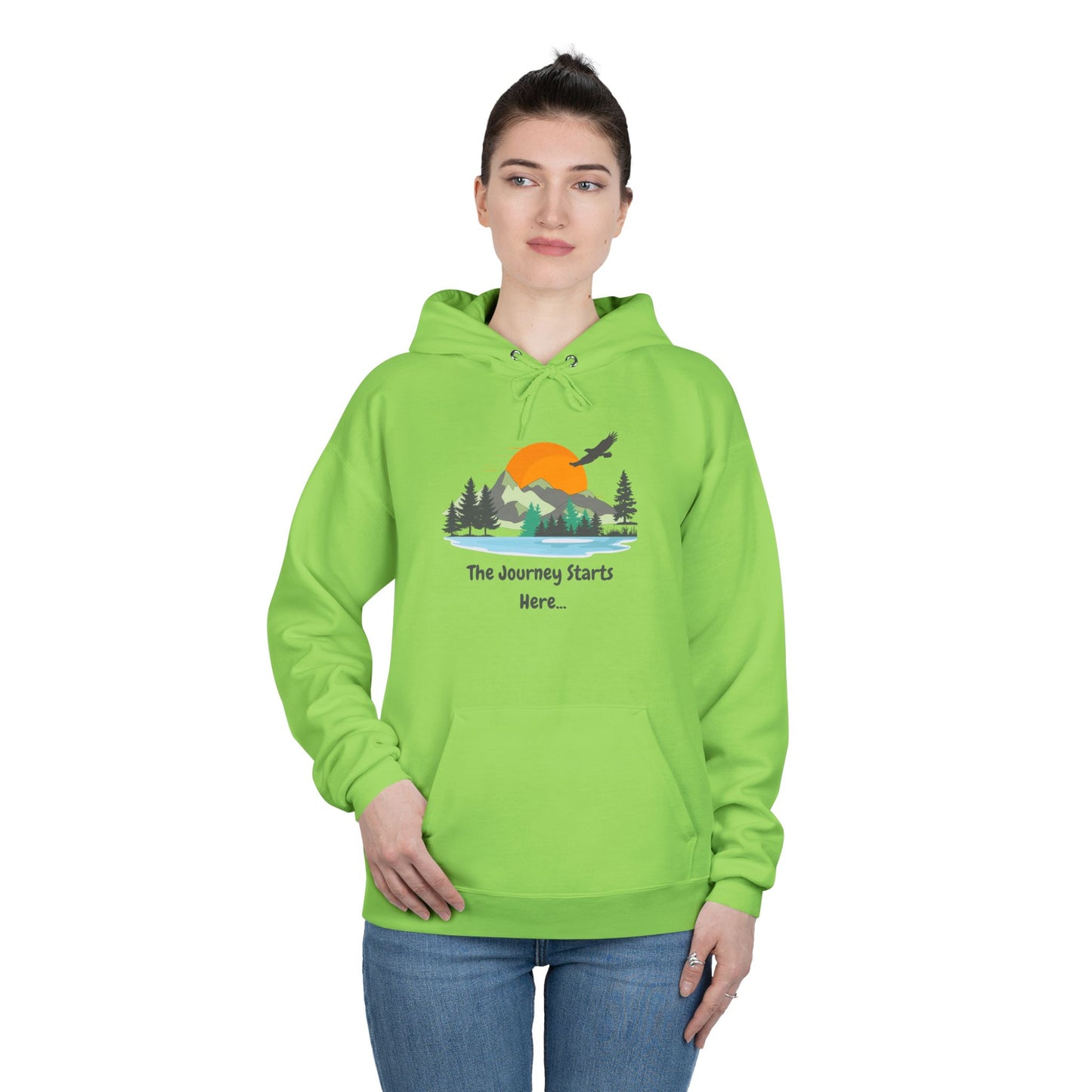 Journey Starts Here - Adult Unisex EcoSmart® Pullover Hoodie Sweatshirt