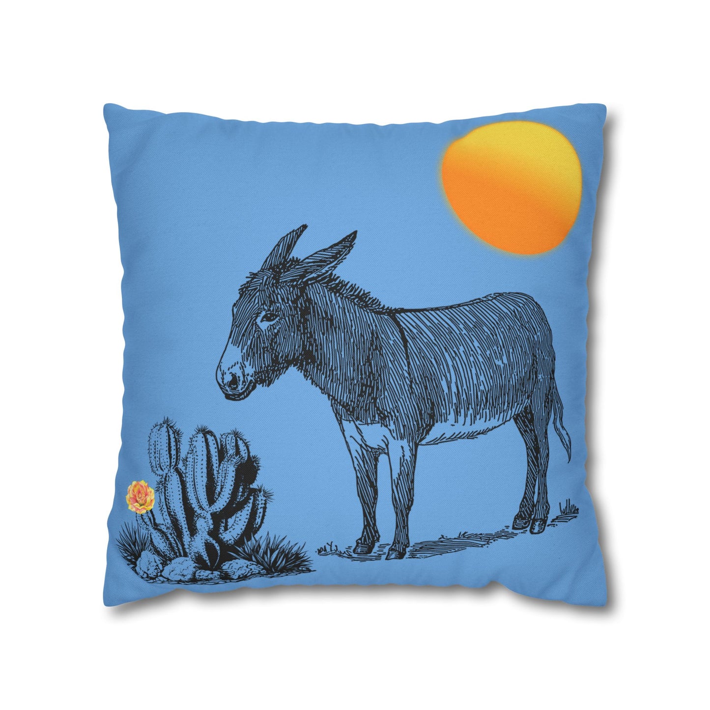 Donkey Desert - Accent Square Pillowcases - Various Sizes