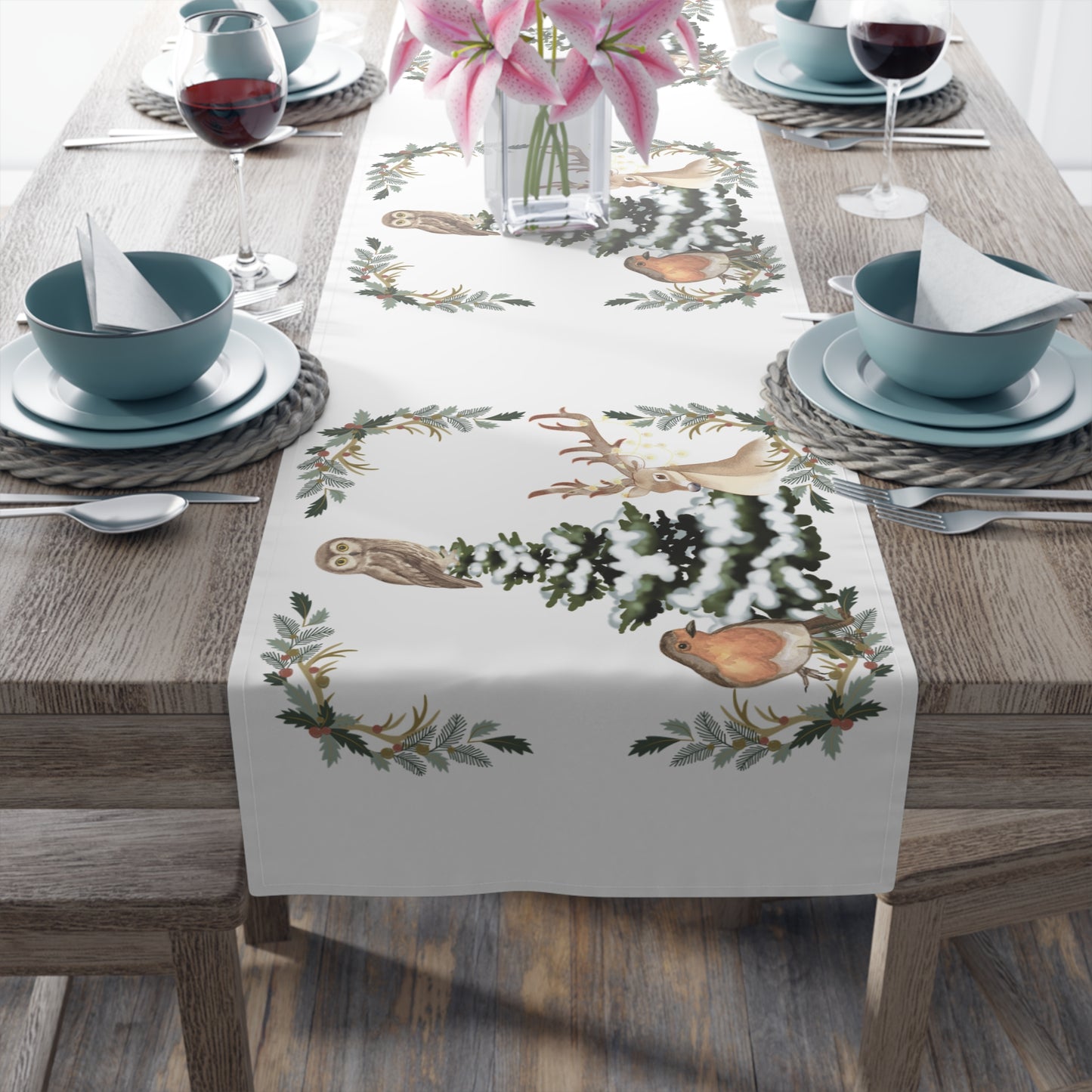 Winter Tree White - Table Runner (Cotton, Poly)