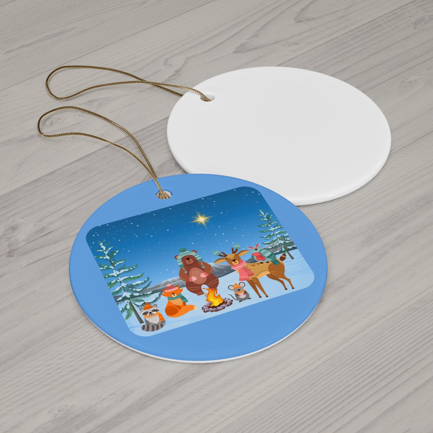 Winter Animal Party - Ceramic Ornament, 3 Shapes