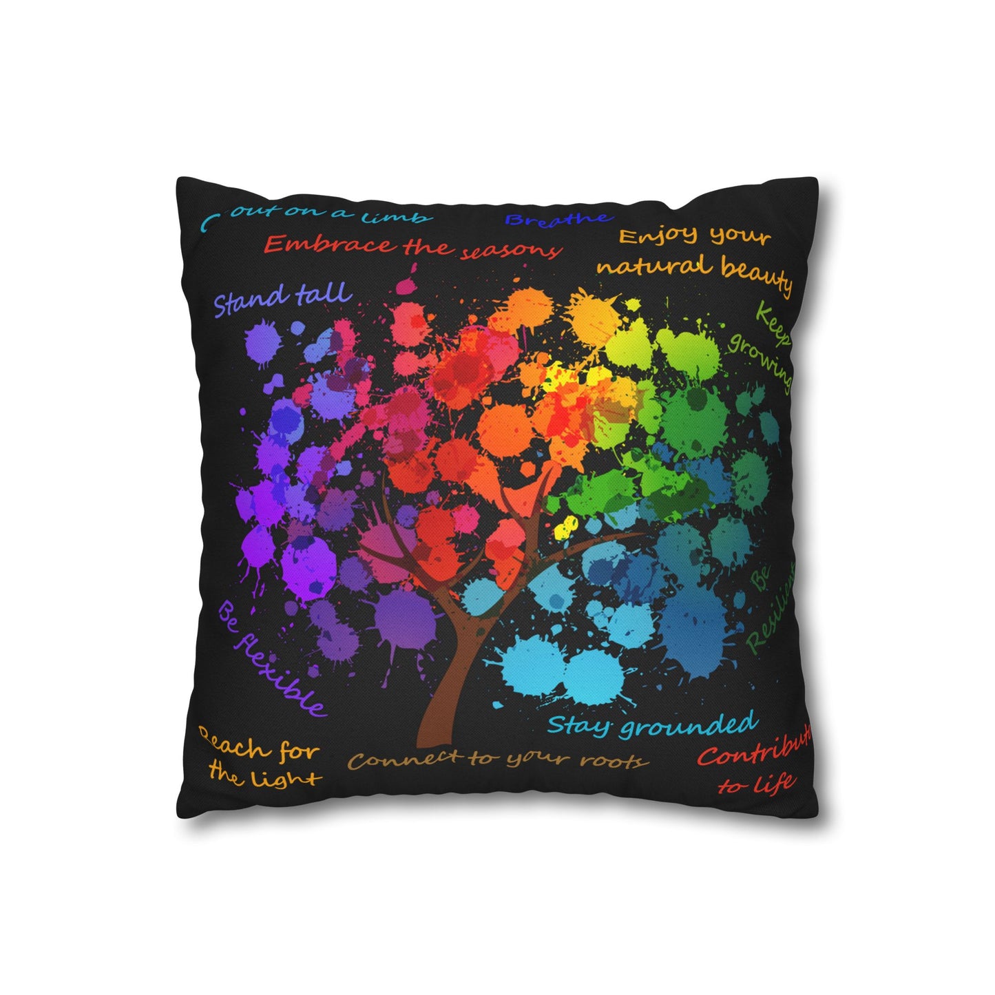 Tree Of Life Black - Accent Square Pillowcase - Various Sizes