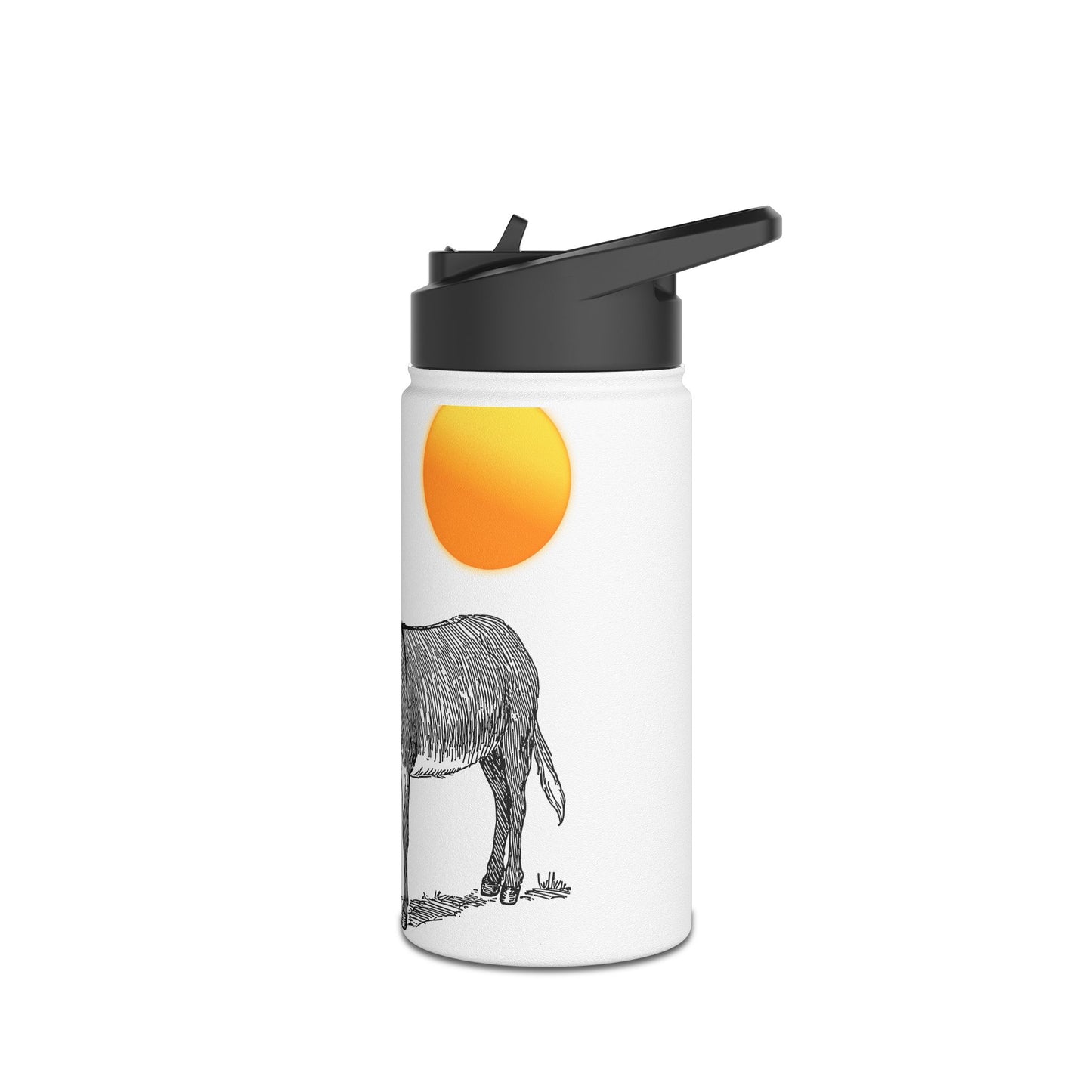 Desert-themed With Adorable Donkey - Stainless Steel Water Bottle, Standard Lid