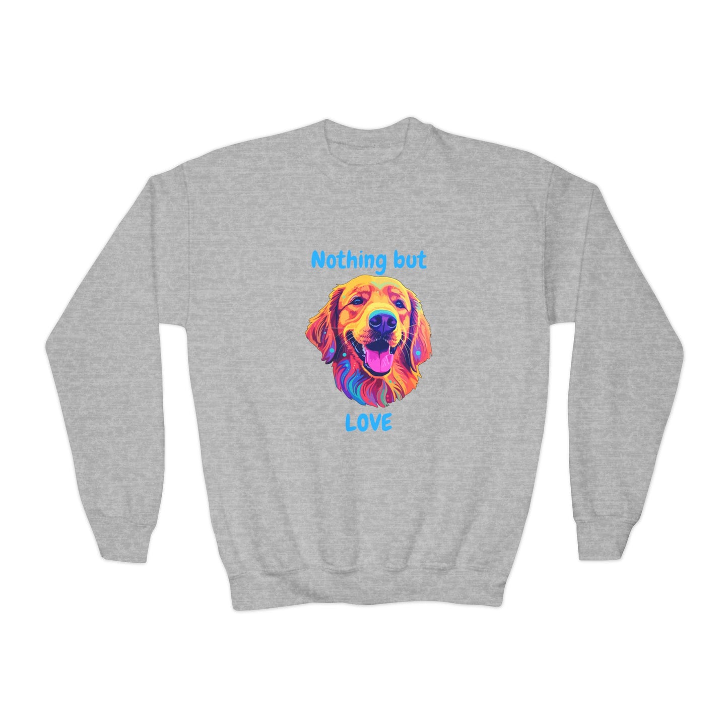 Nothing But Love - Youth Crewneck Sweatshirt - Golden Retriever Design