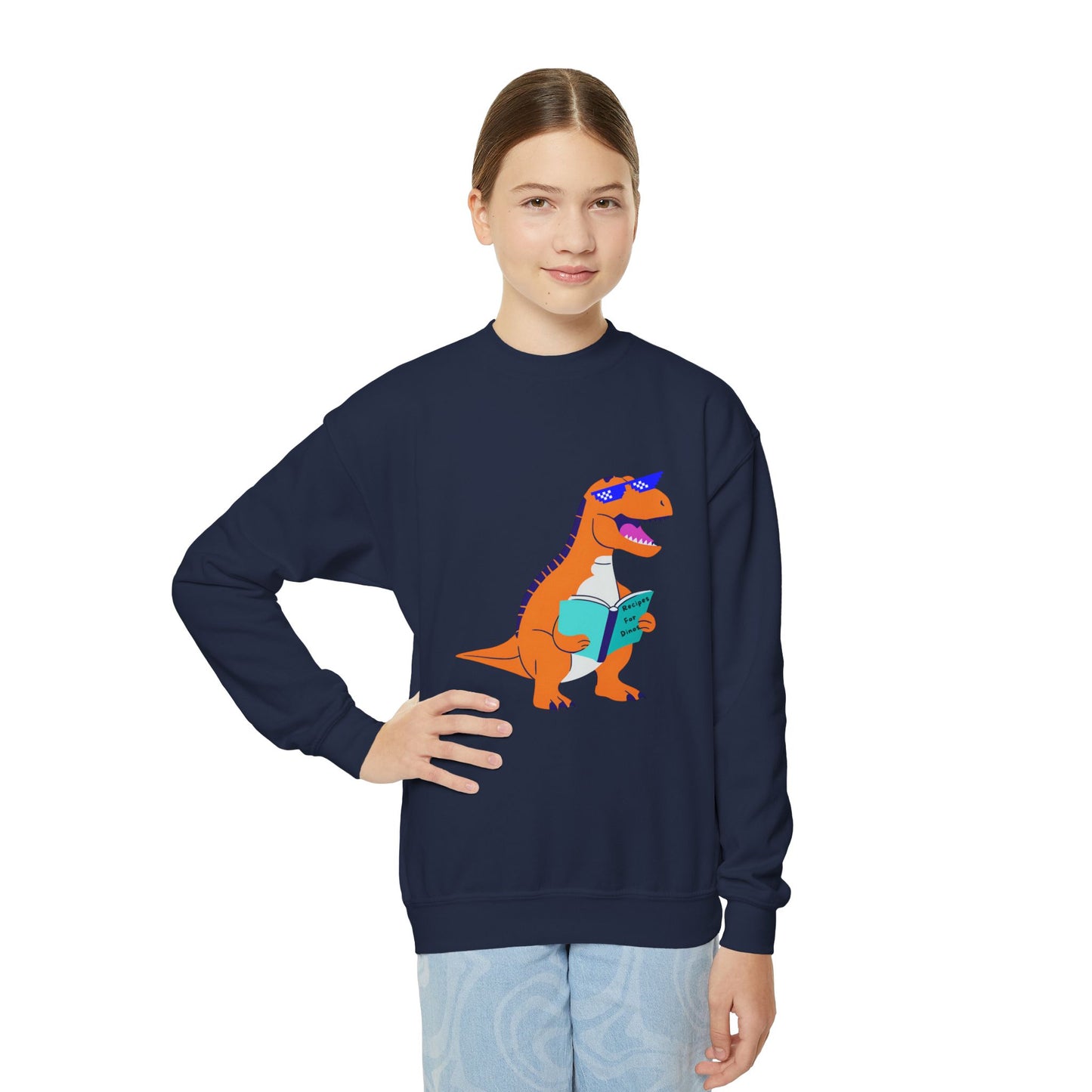 Retro T-Rex - Youth Crewneck Sweatshirt