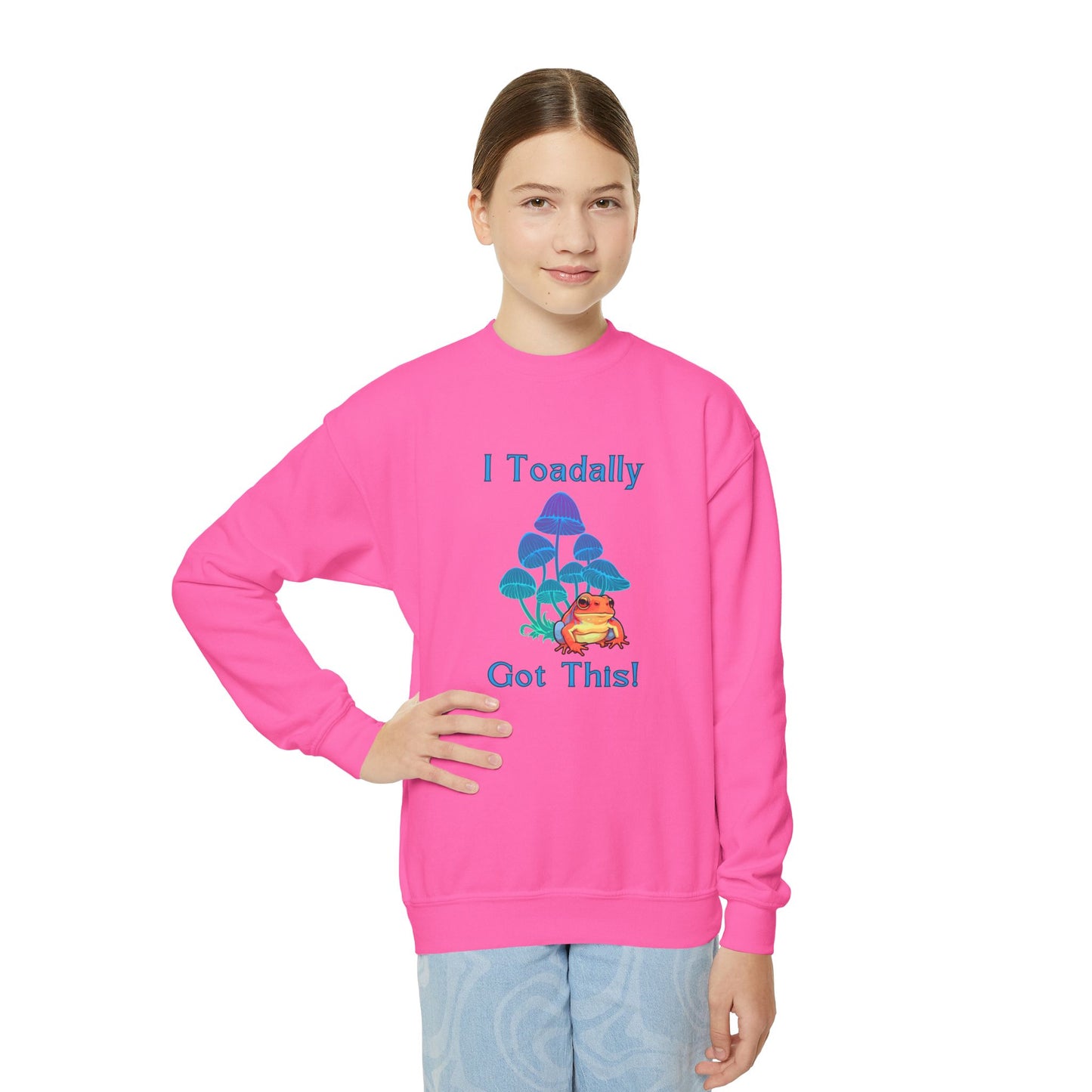 Toadally Got This - Youth Crewneck Sweatshirt - Bright Uplifting Print