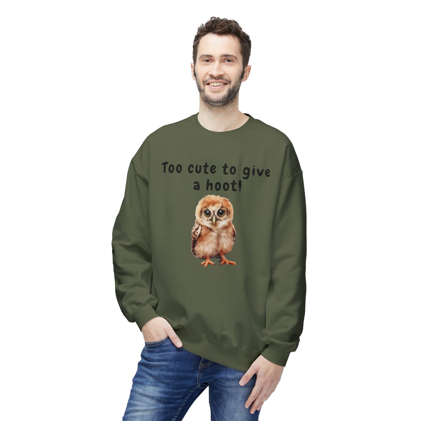 Too Cute to Give a Hoot - Adult Unisex Sweatshirt