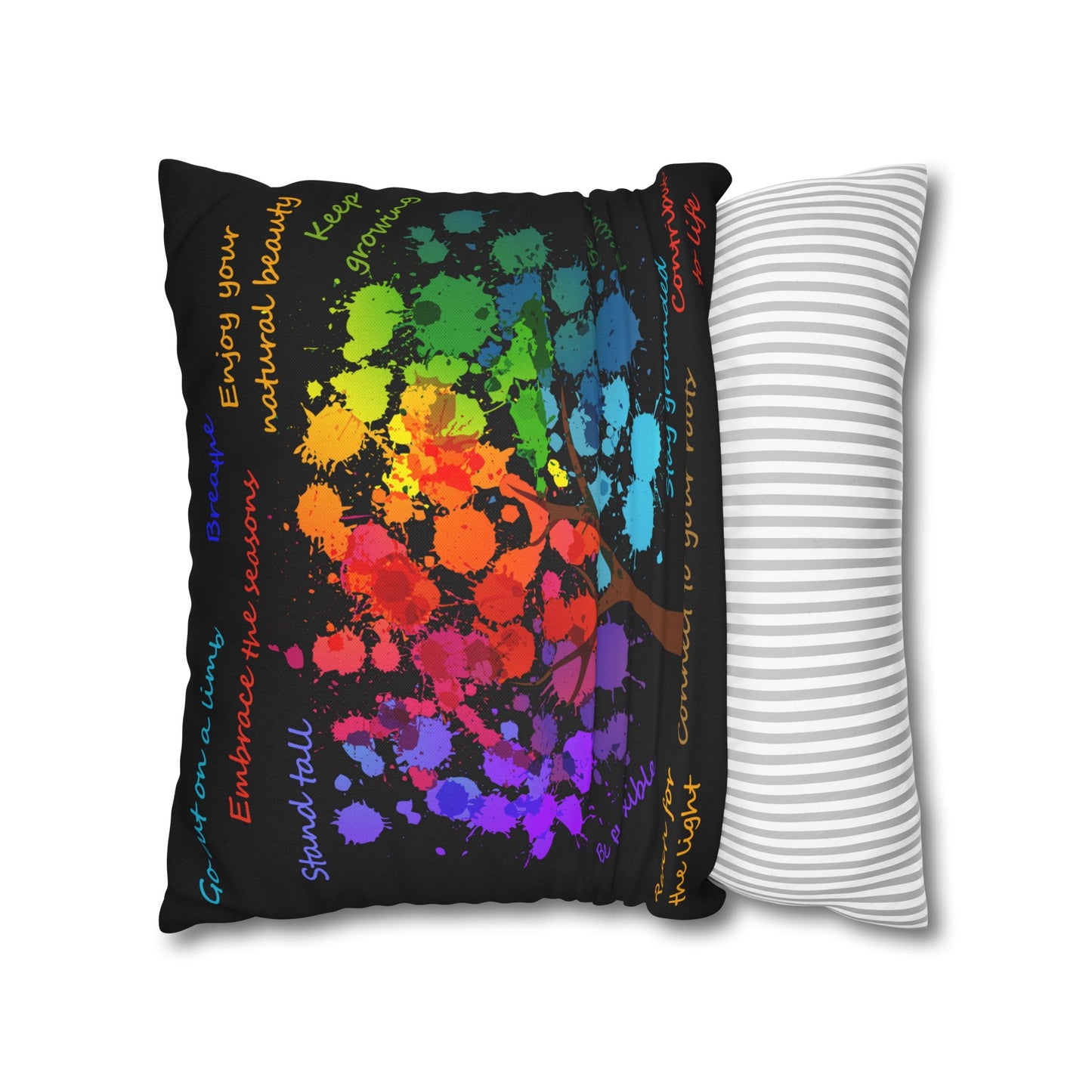 Tree Of Life Black - Accent Square Pillowcase - Various Sizes