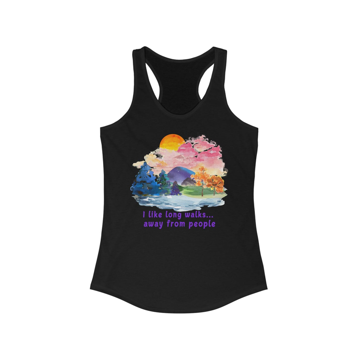 Long Walks Away From People - Racerback Tank