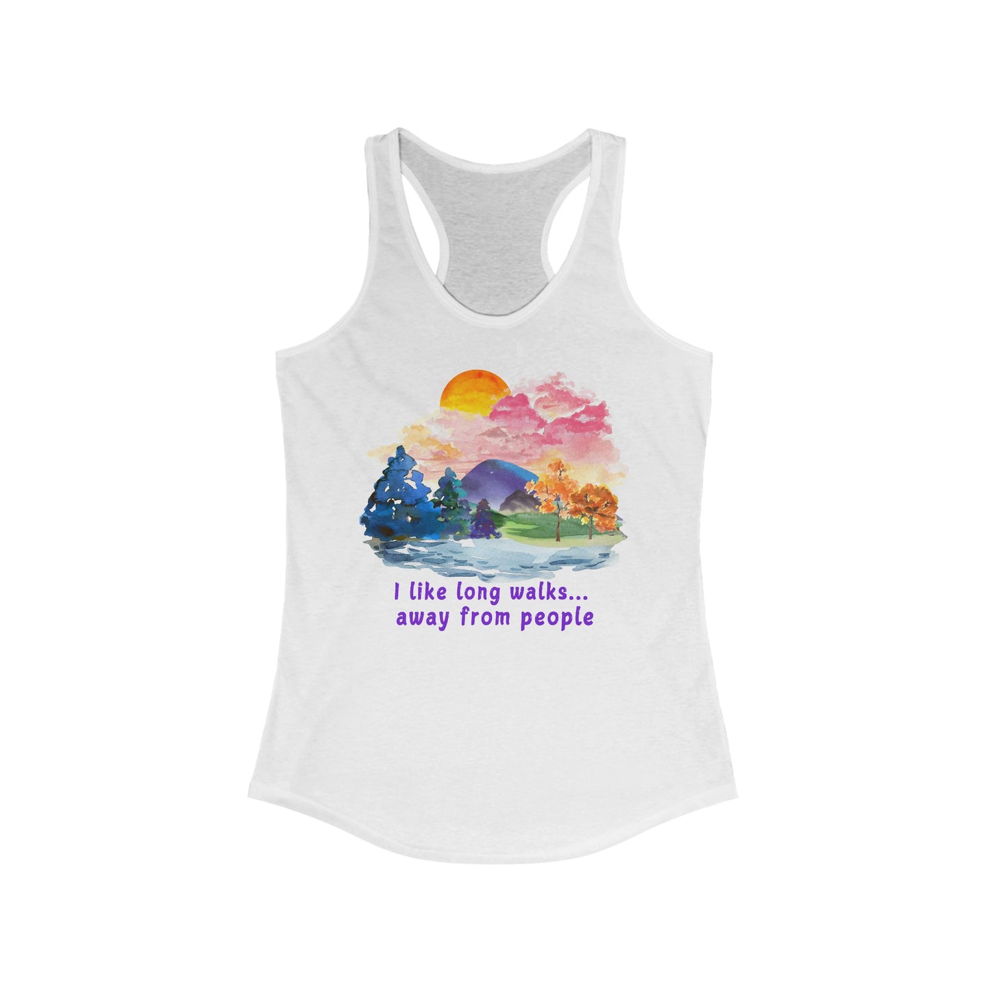 Long Walks Away From People - Racerback Tank