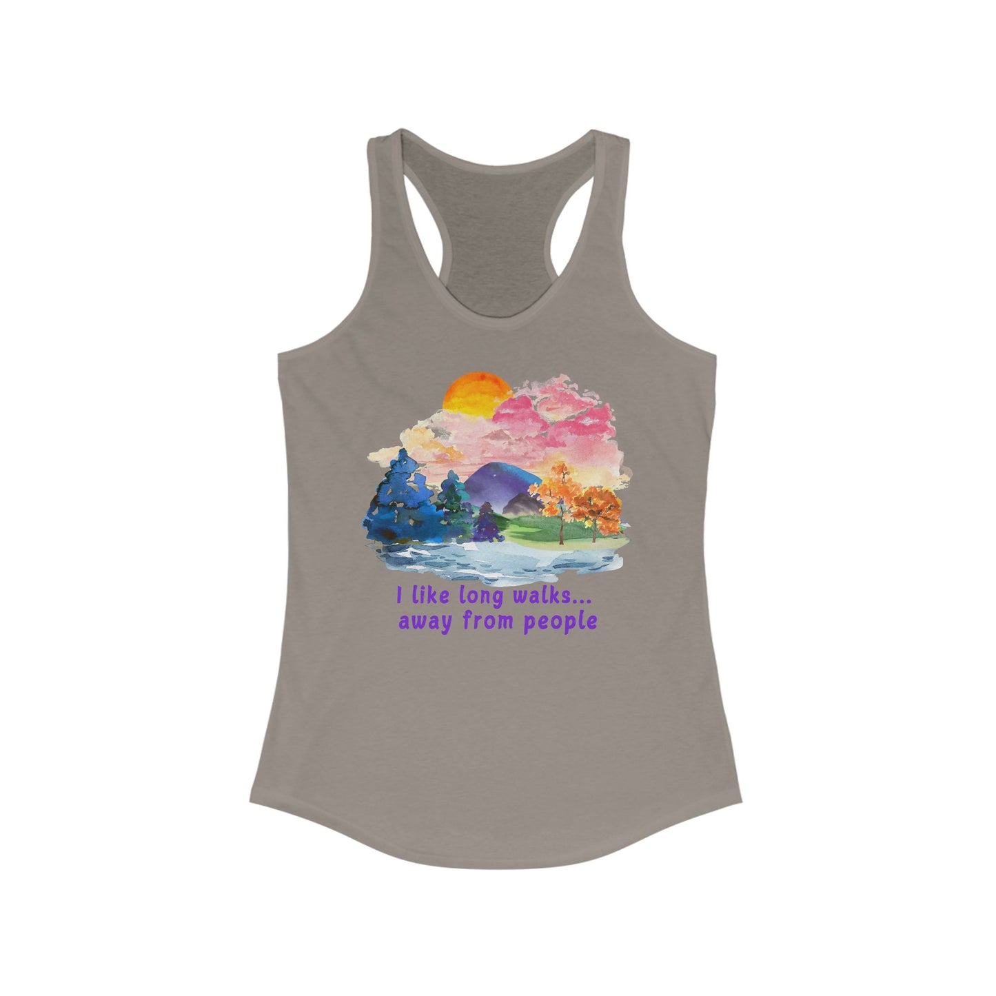 Long Walks Away From People - Racerback Tank