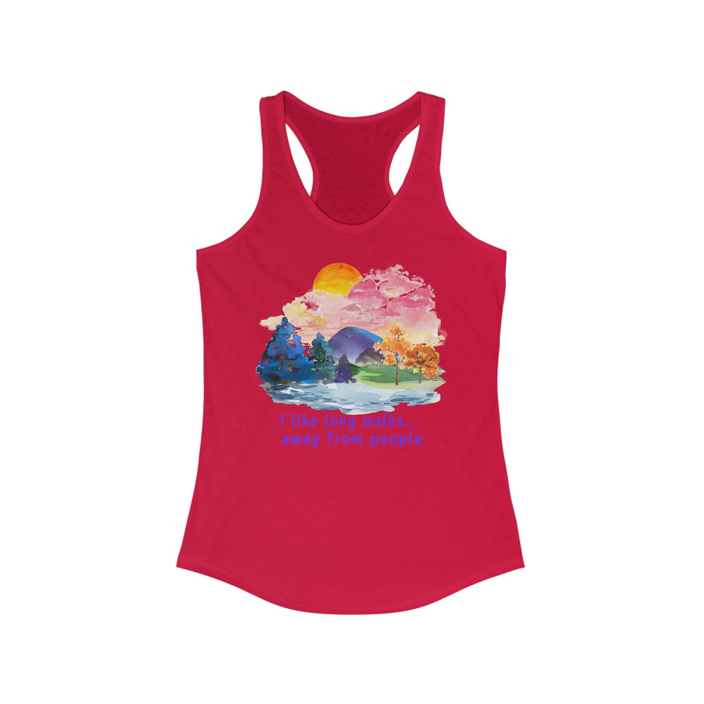 Long Walks Away From People - Racerback Tank