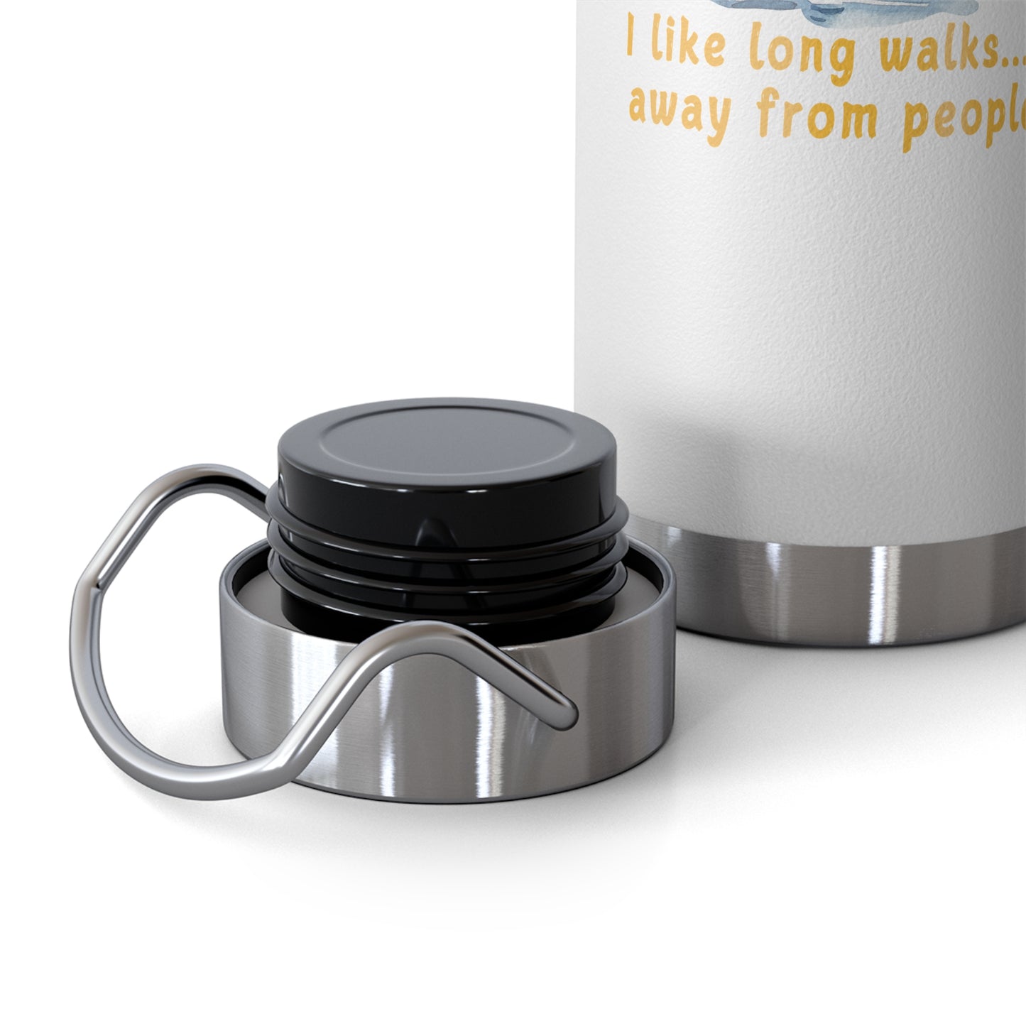 Long Walks Away From People - Copper Vacuum Insulated Bottle, 22oz