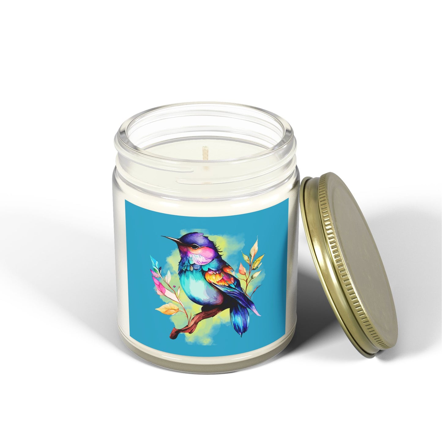 Beautiful Watercolor Bird - Scented Coconut Apricot Candles (4oz, 9oz)