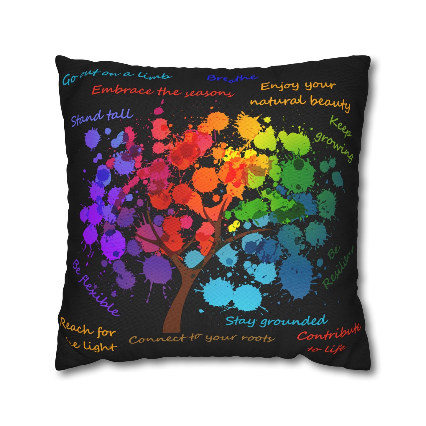 Tree Of Life Black - Accent Square Pillowcase - Various Sizes