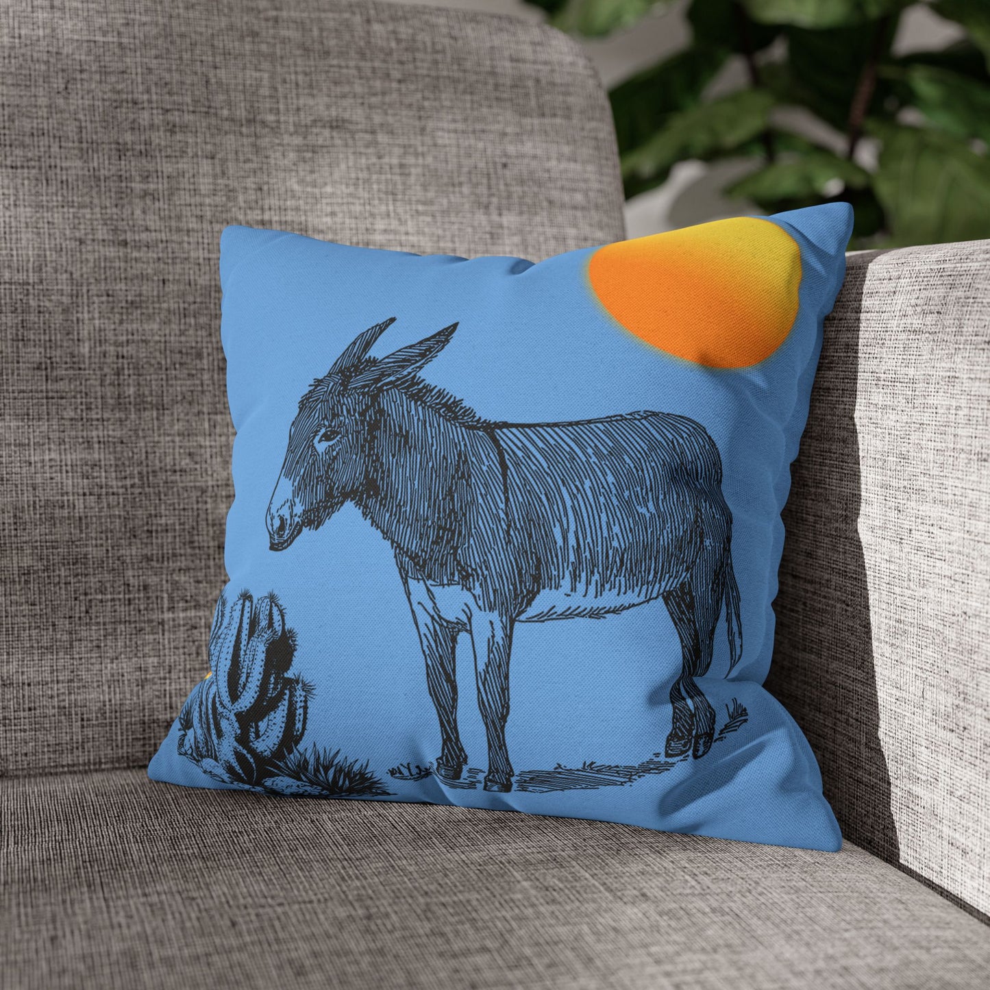 Donkey Desert - Accent Square Pillowcases - Various Sizes