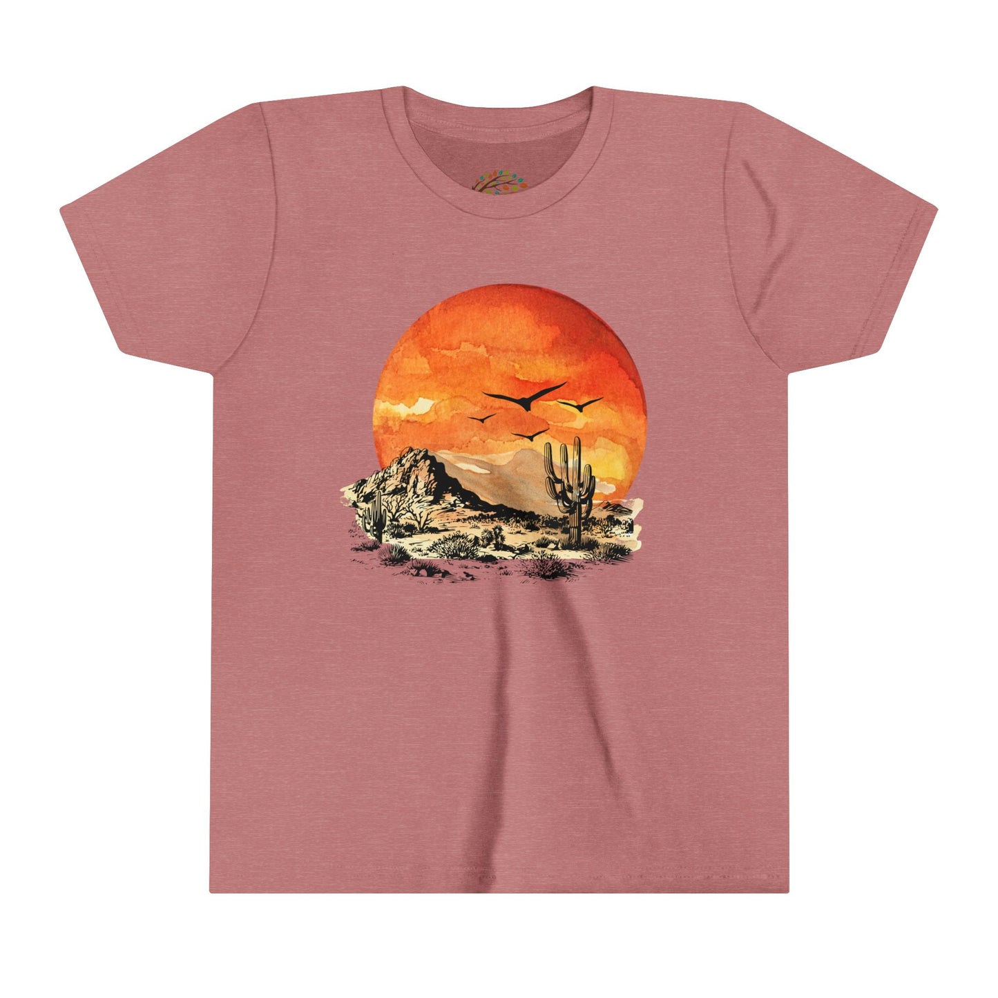 Desert Sun - Youth Short Sleeve Tee - Bright Watercolor Print