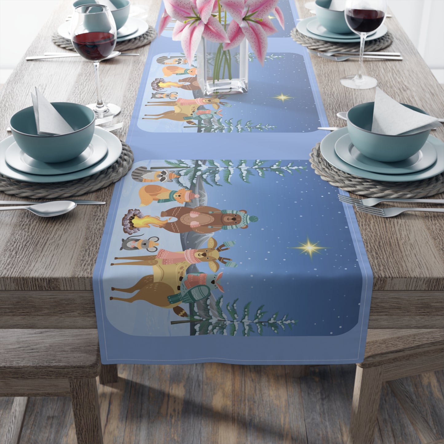 Winter Animal Party - Table Runner (Cotton, Poly)