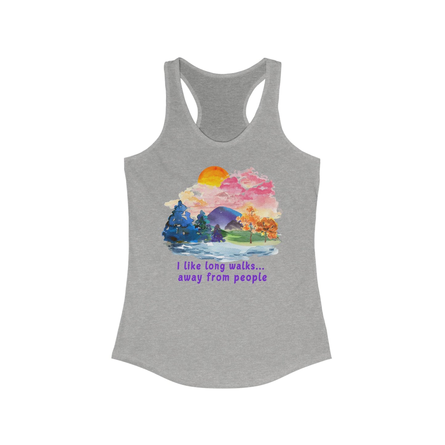 Long Walks Away From People - Racerback Tank