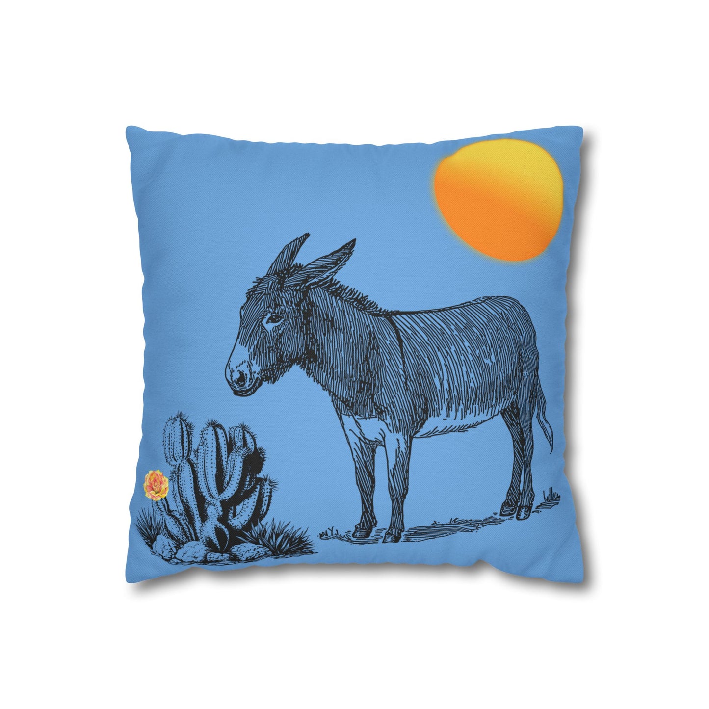 Donkey Desert - Accent Square Pillowcases - Various Sizes