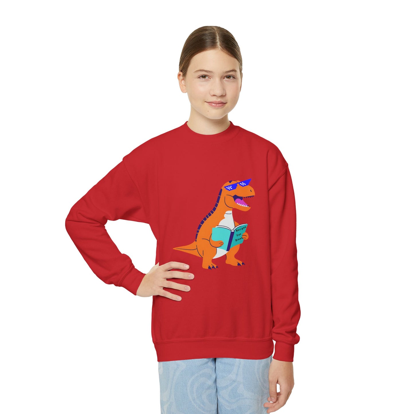 Retro T-Rex - Youth Crewneck Sweatshirt