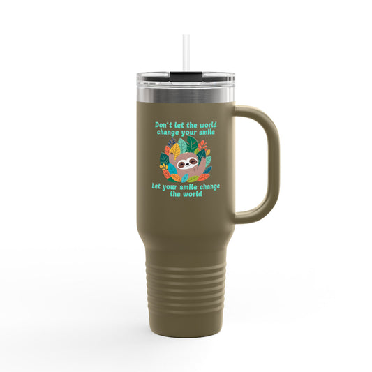 Sloth Smile - Insulated Travel Mug, 40oz