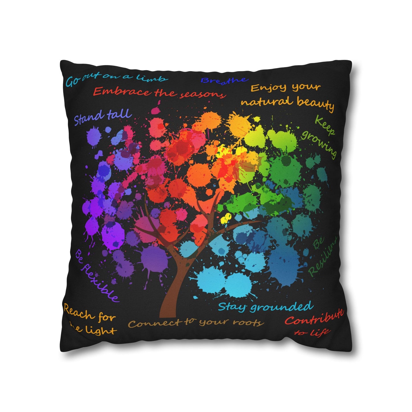 Tree Of Life Black - Accent Square Pillowcase - Various Sizes