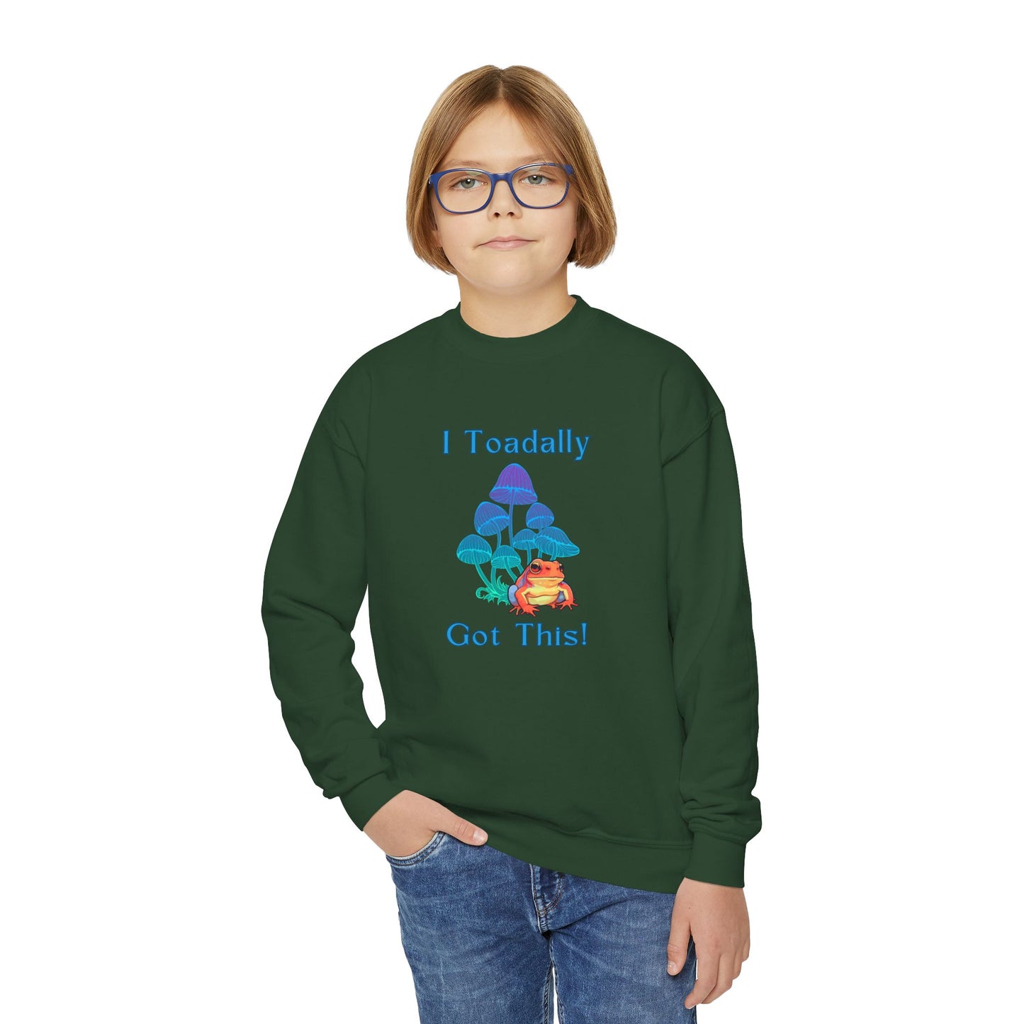 Toadally Got This - Youth Crewneck Sweatshirt - Bright Uplifting Print