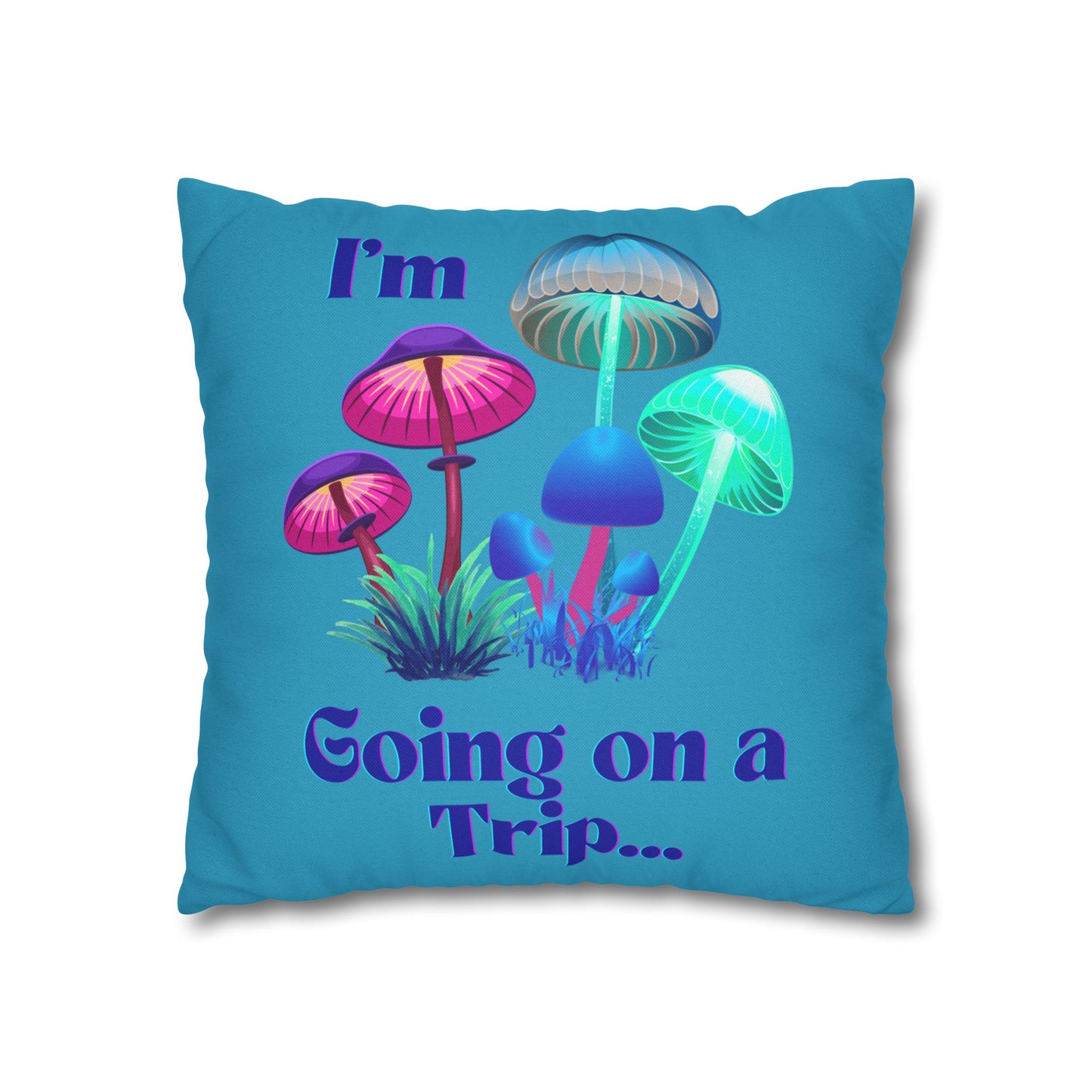 Going on a Trip Blue - Accent Square Pillowcase - Various Sizes