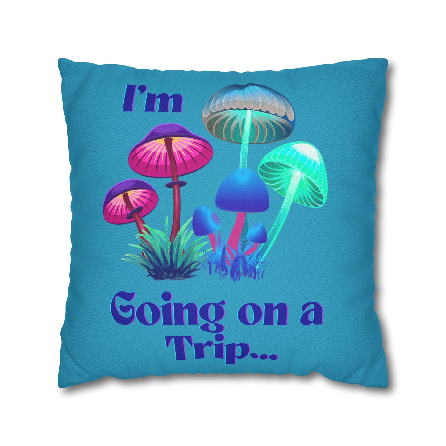 Going on a Trip Blue - Accent Square Pillowcase - Various Sizes