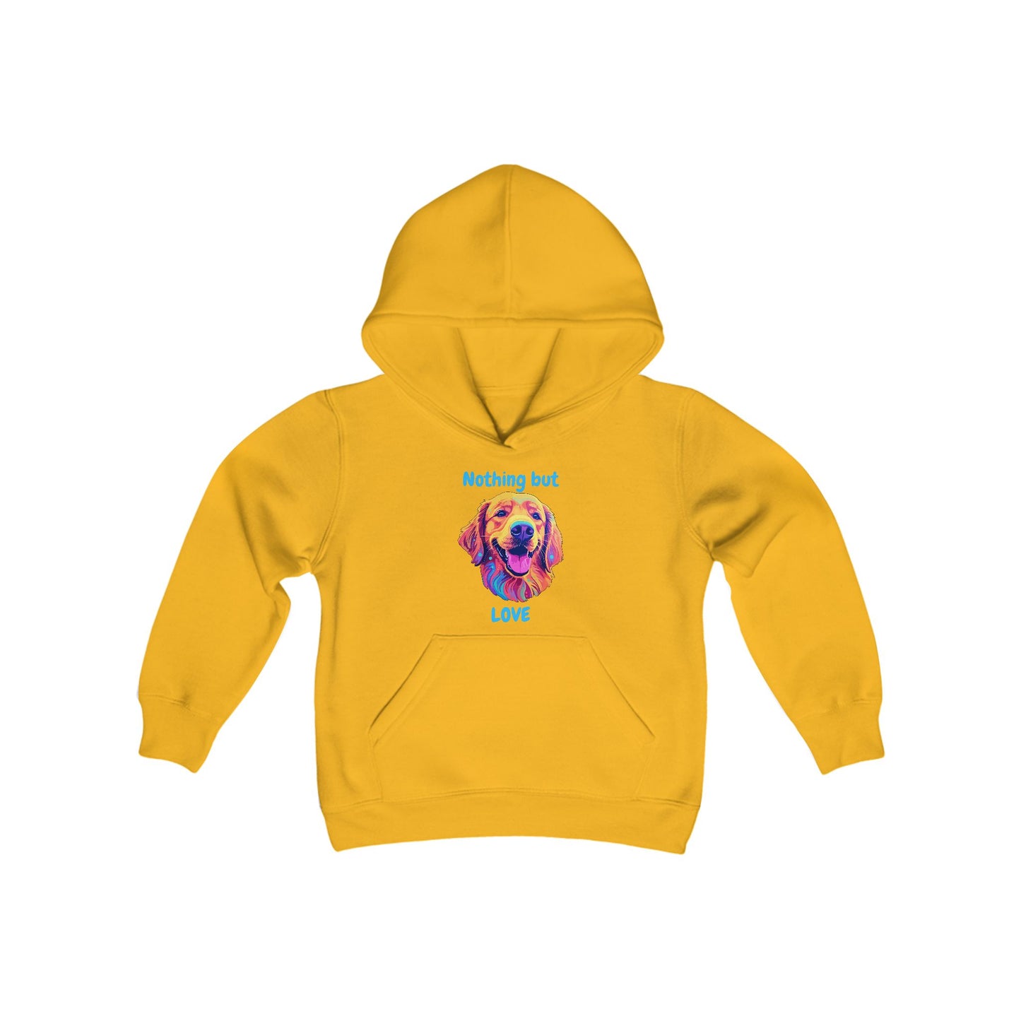 Nothing But Love - Youth Hooded Sweatshirt - Golden Retriever Design