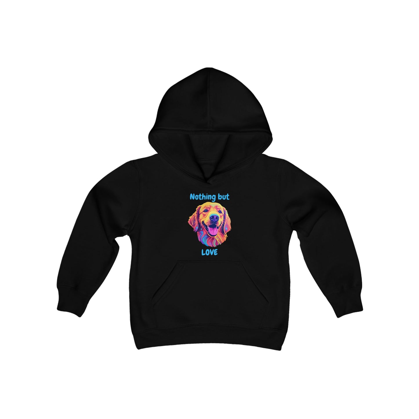 Nothing But Love - Youth Hooded Sweatshirt - Golden Retriever Design