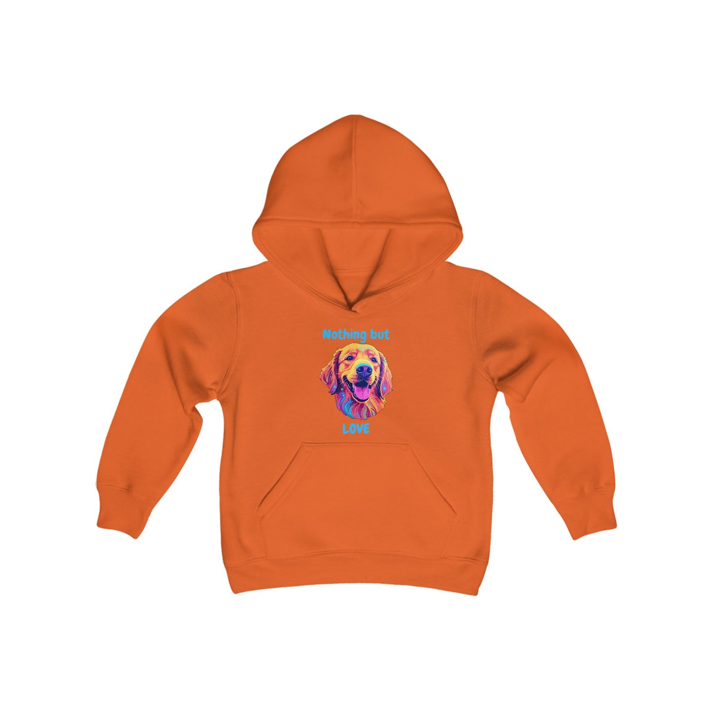 Nothing But Love - Youth Hooded Sweatshirt - Golden Retriever Design