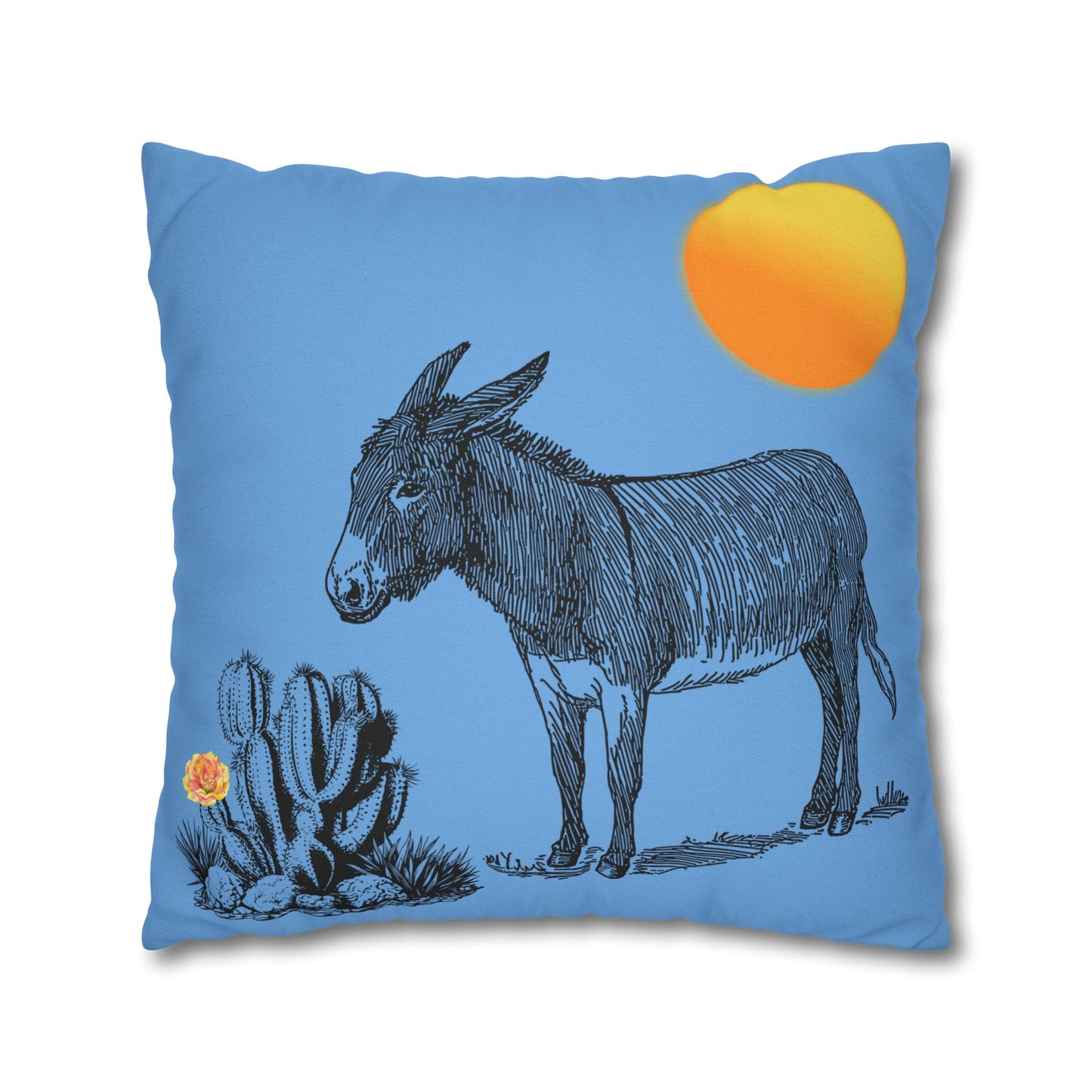 Donkey Desert - Accent Square Pillowcases - Various Sizes