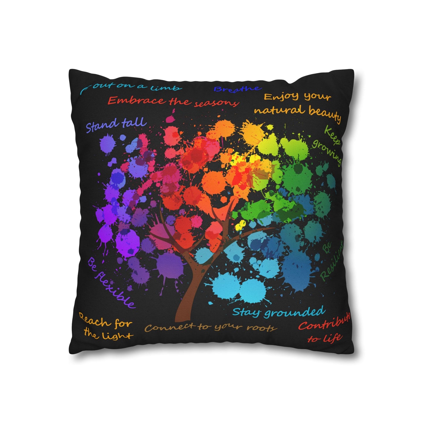 Tree Of Life Black - Accent Square Pillowcase - Various Sizes